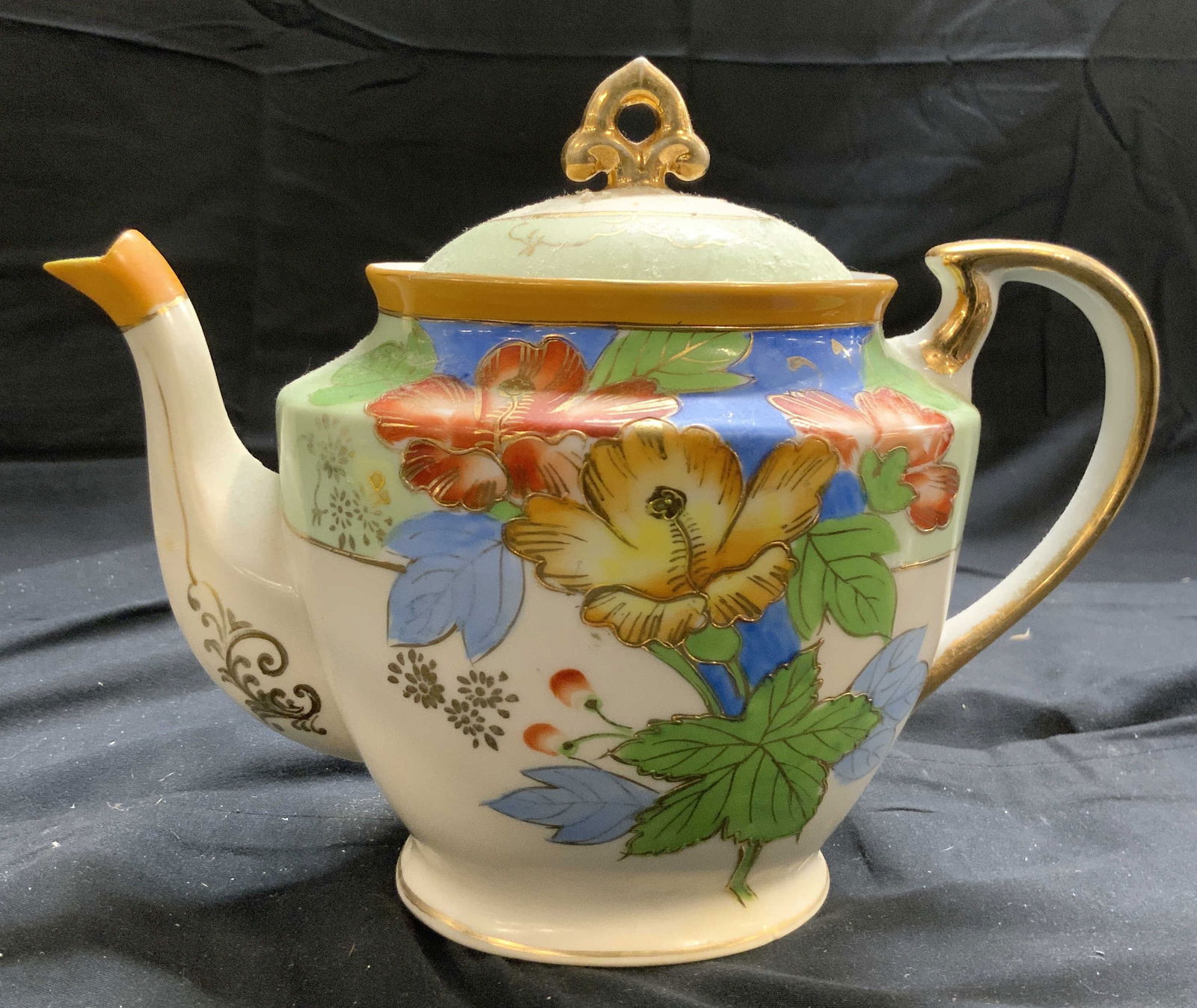 Vintage Hand Painted Asian Teapot W Lid JAPAN (1 of 7)
