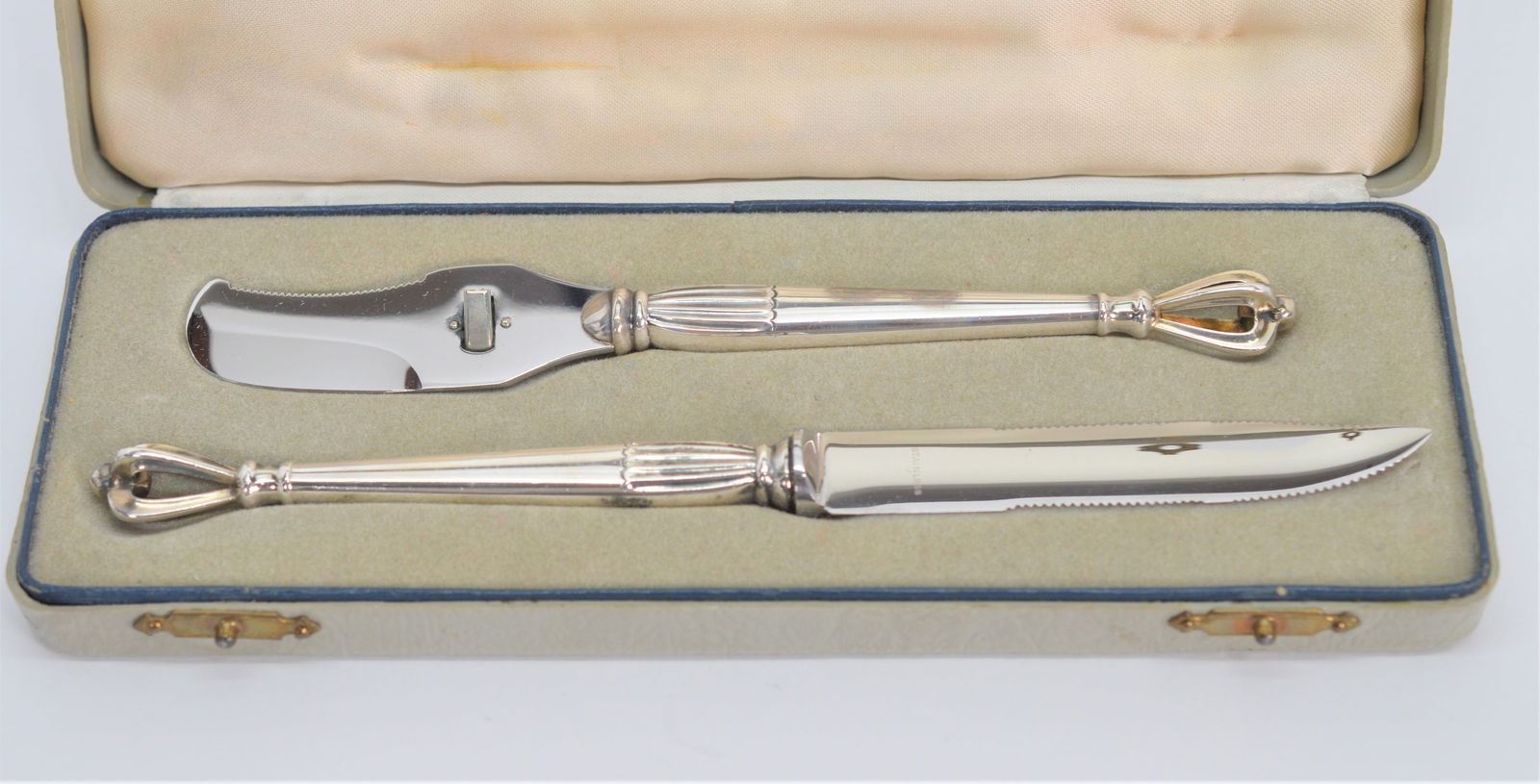 Vntg W&S Sorenson Denmark Sterling Silv Set2 Knives (1 of 4)