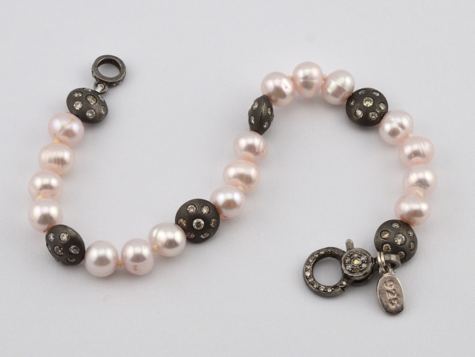Pearl Sterling Silver Crystal Bracelet (1 of 2)