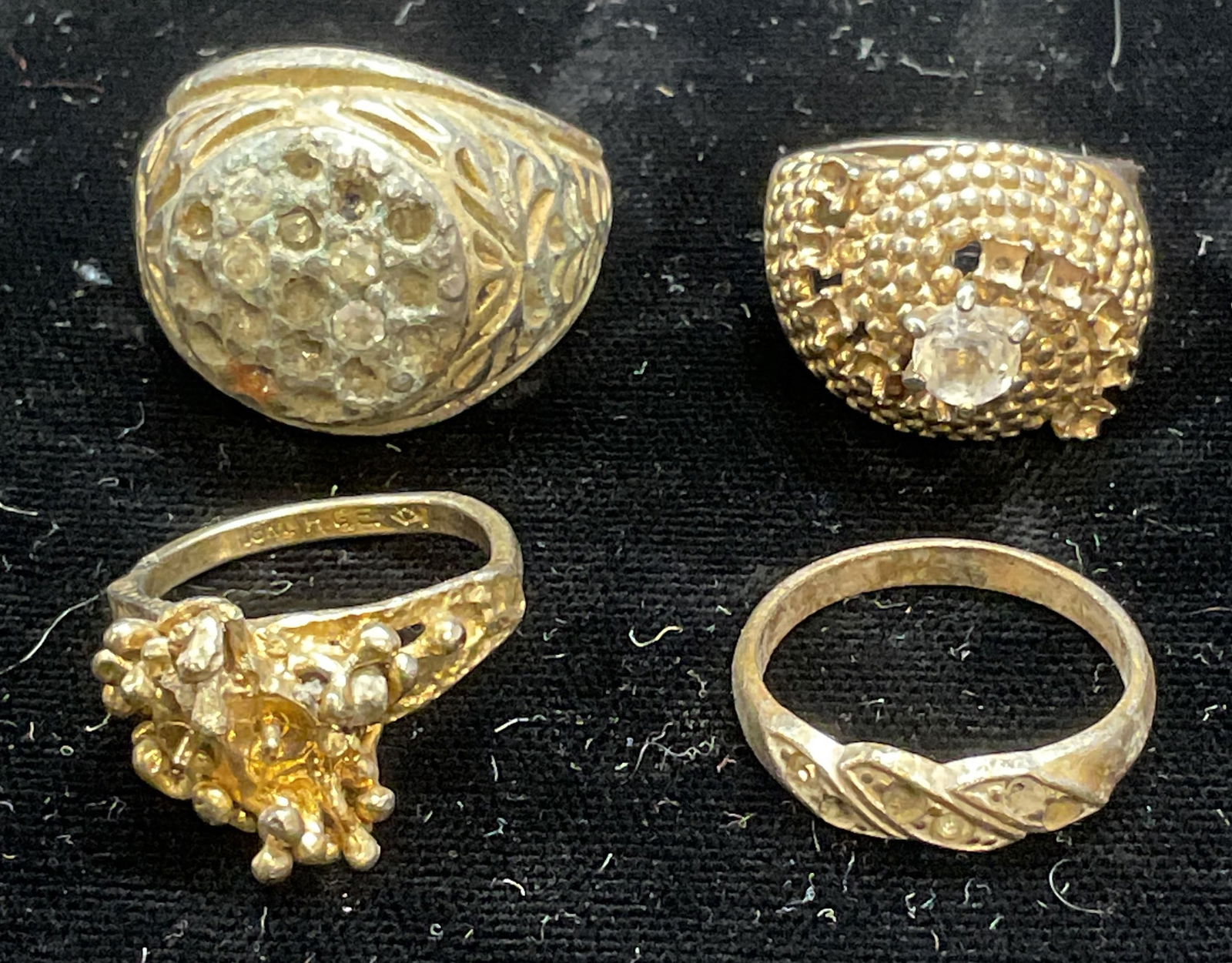 Group Lot 4 Vintage 18k Gold Plated Rings (1 of 6)