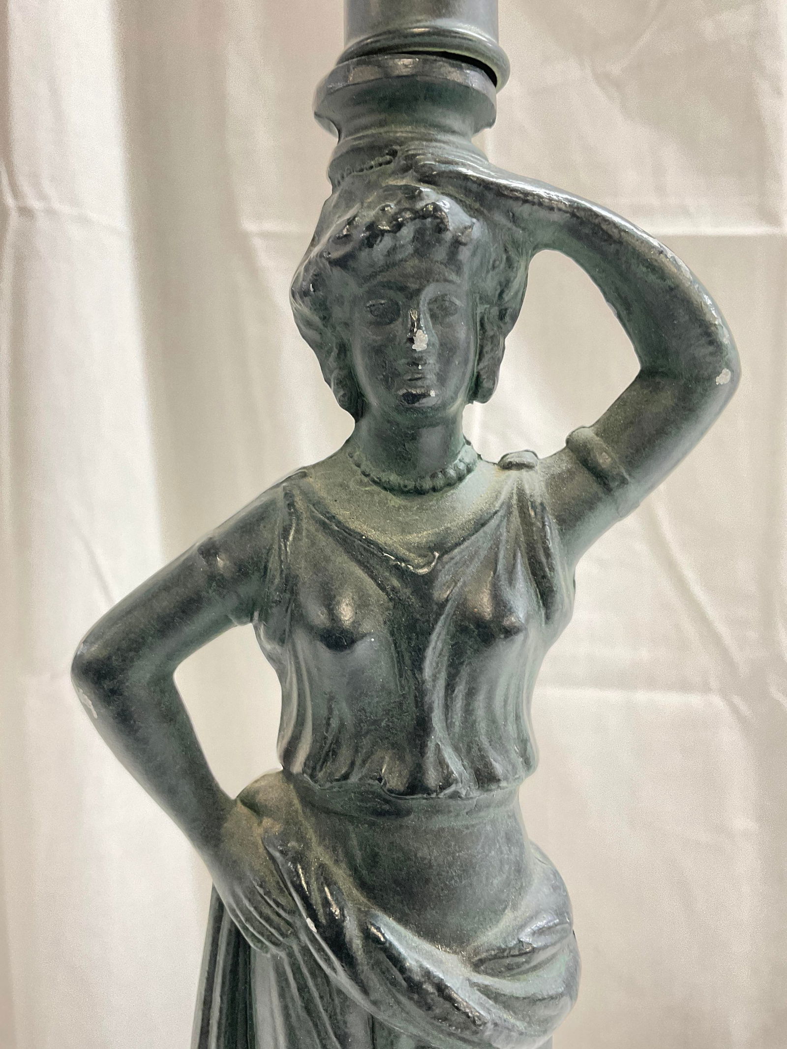 Vtg Metal Fem Figure Neoclassical Style Table Lamp (1 of 7)