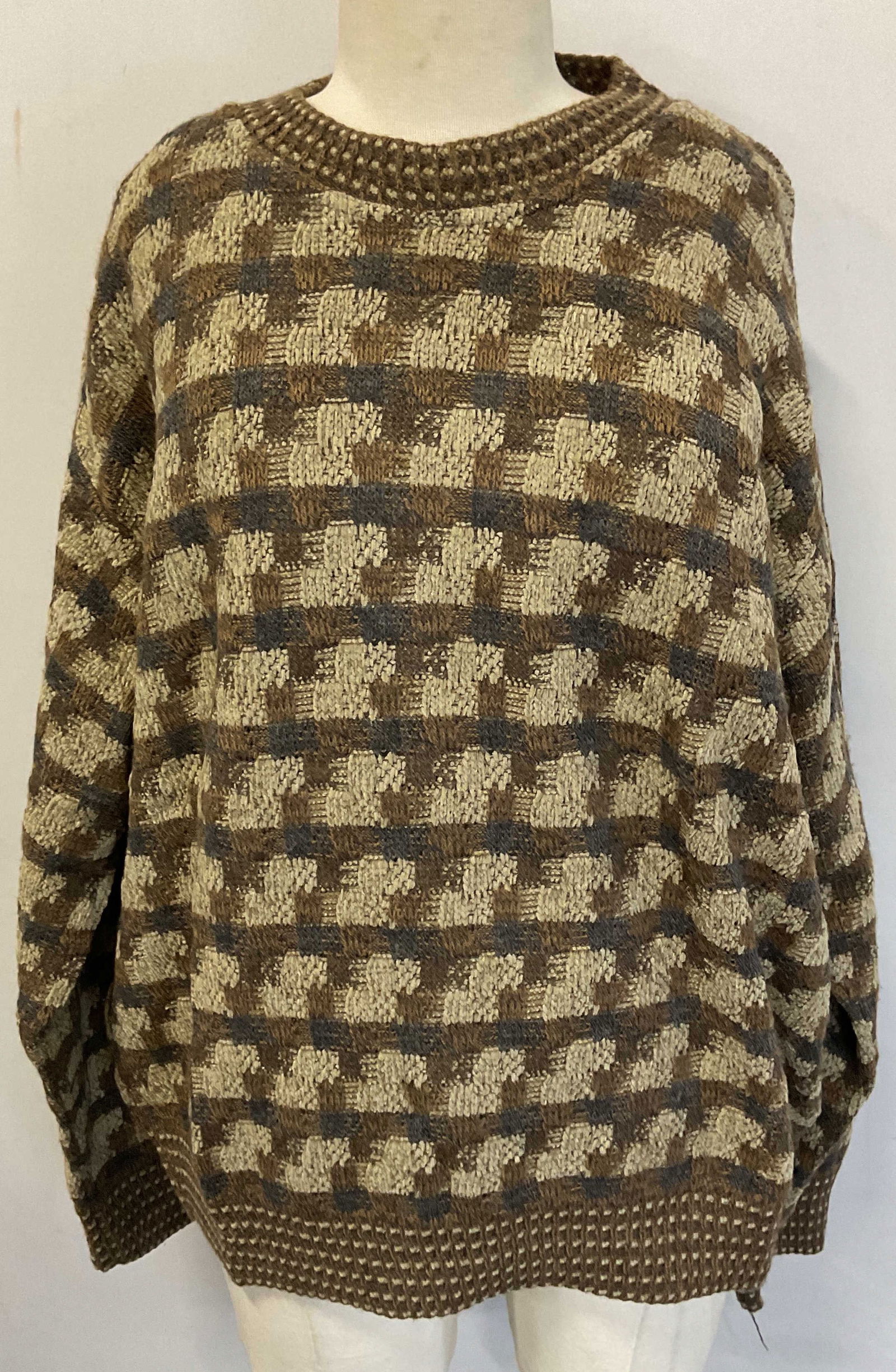 Vtg Pronto Uomo Brown Wool Sweater, Italy (1 of 6)