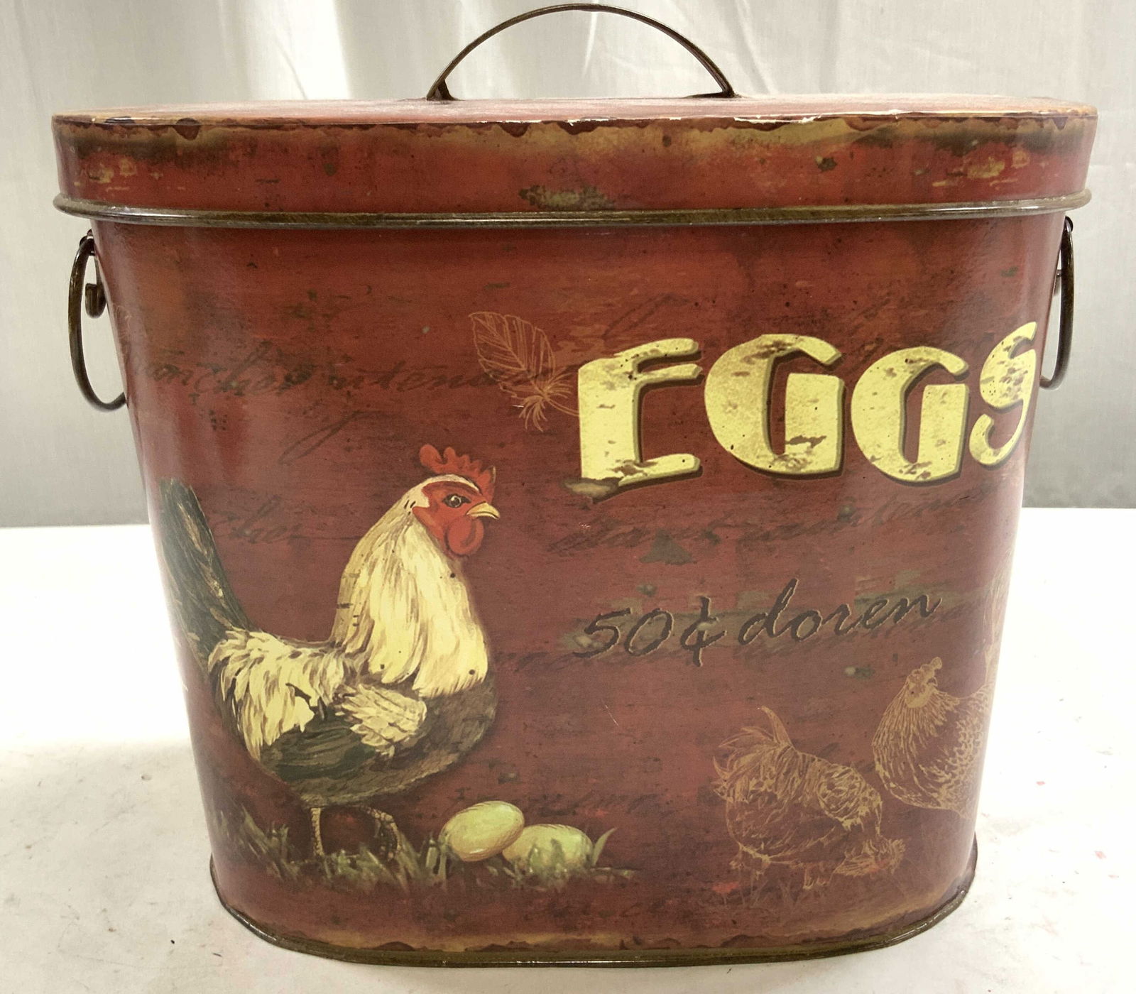 CREATIVE CO OP EGGS Toleware Bx W Lid & Handles (1 of 7)