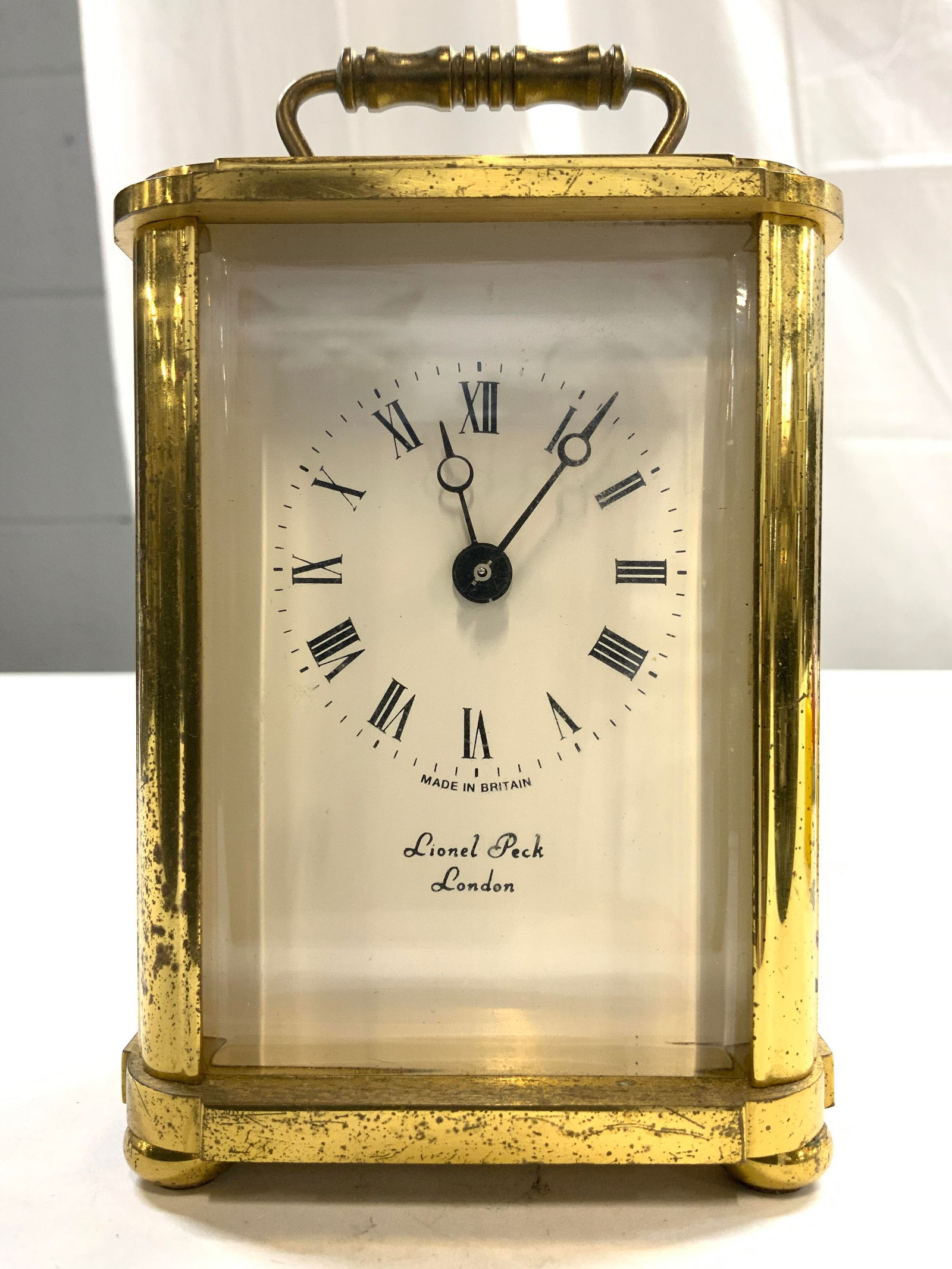 LIONEL PECK Vntg Brass Carriage Clock BRITAIN (1 of 8)