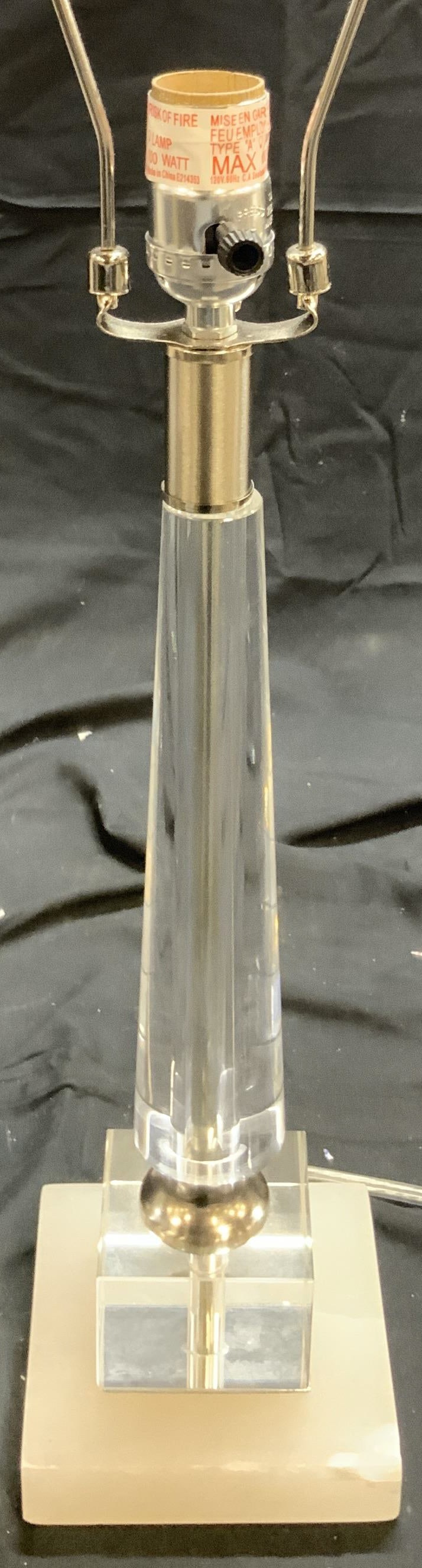 MCM Lucite Lamp W Stone Base & Shade (1 of 8)