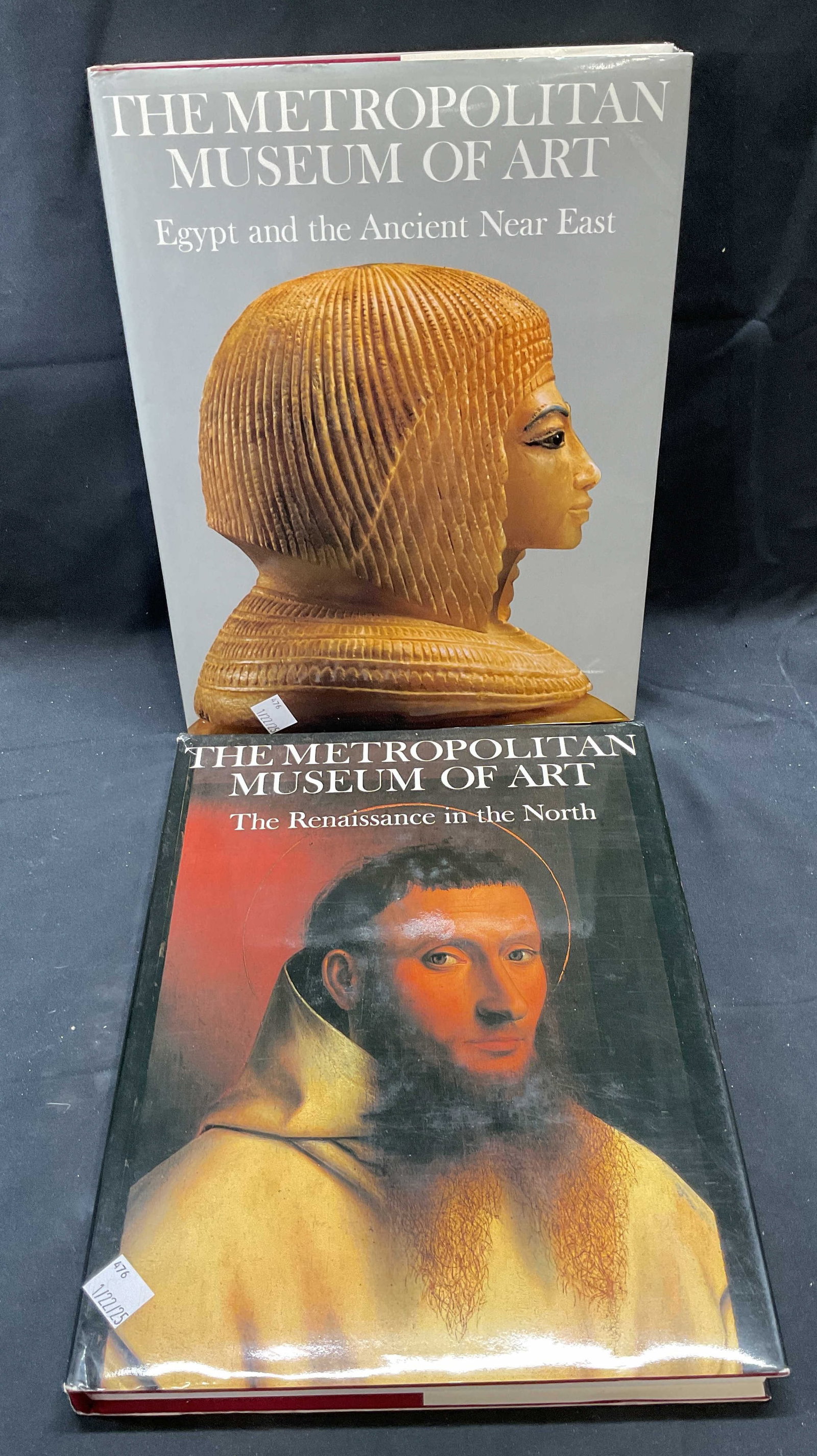 Lot 2 MMA 1987 Renaissance & Egypt Art Books: Hardcover copy of Egypt and the Ancient Near East. Published by The Metropolitan Museum of Art, 1987. Hardcover copy of The Renaissance in the North. Published by The Metropolitan Museum of Art, 1987.