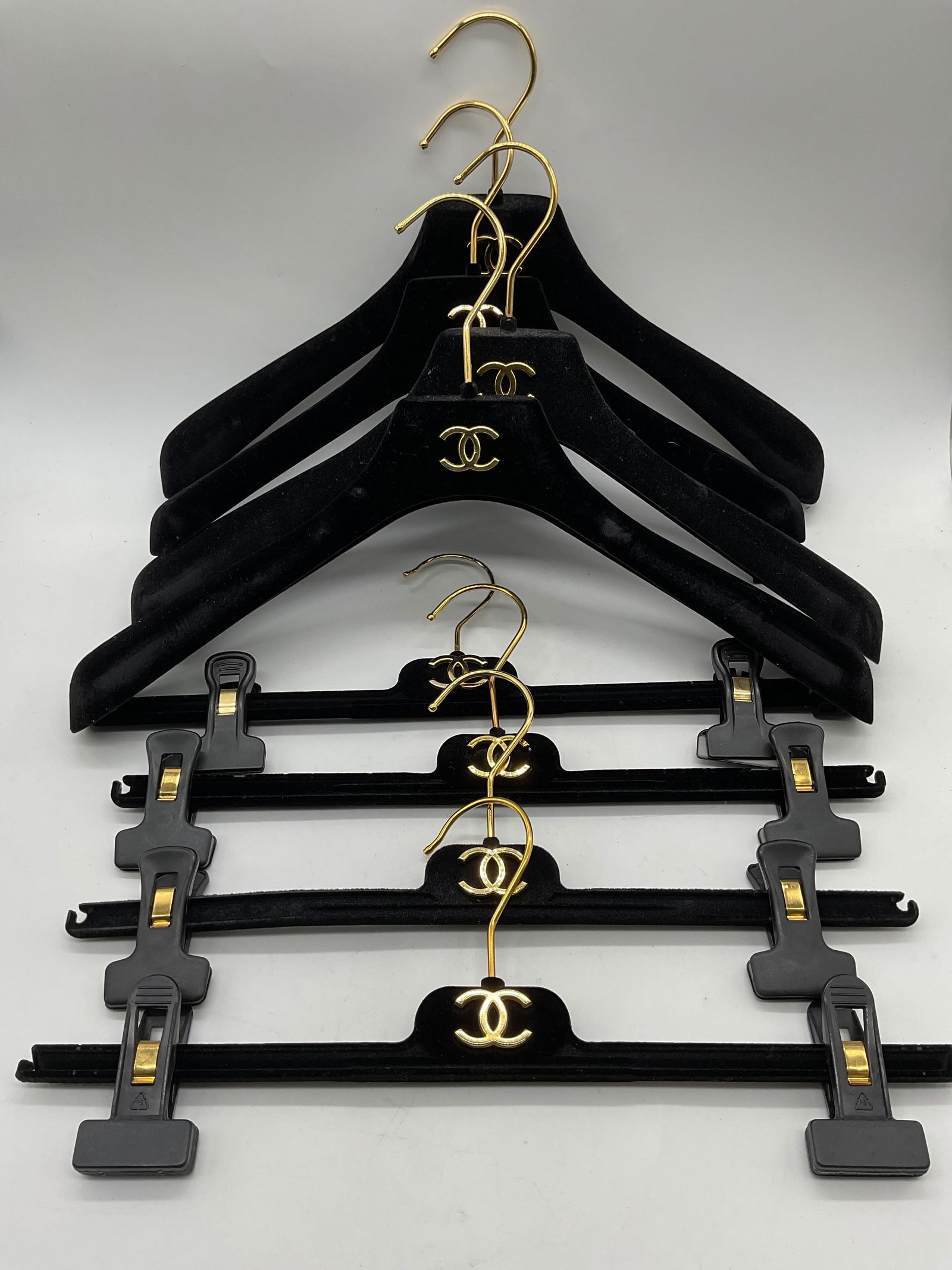 Lot 8 Chanel Black Felt Interlocking C Hangers (1 of 7)