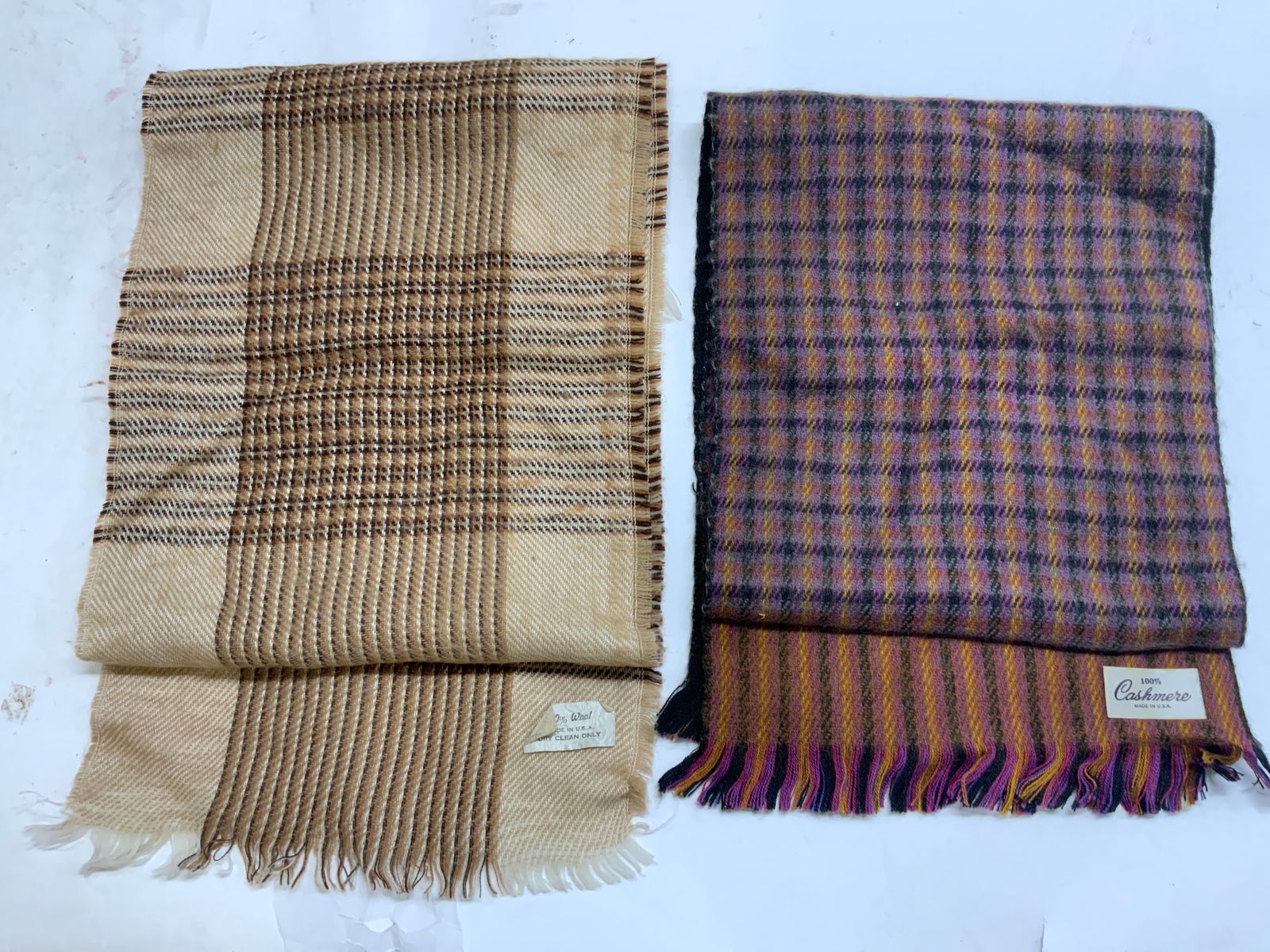 Lot 2 Cashmere & Wool Fringed Scarves (1 of 9)