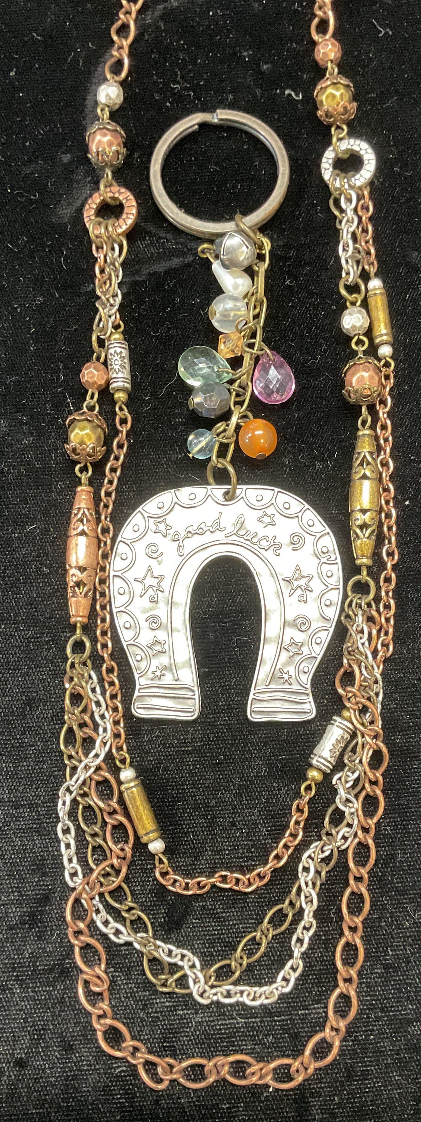 Lot 2 Horseshoe Keychain, Multi Chain Necklace (1 of 7)