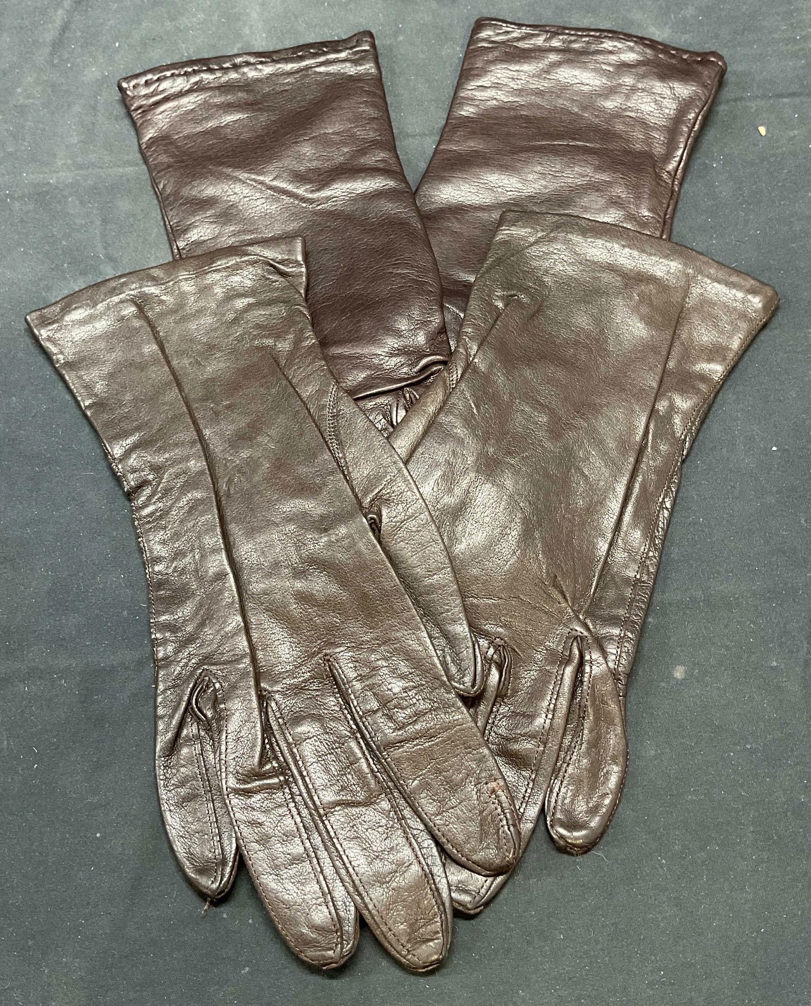 Lot 2 Saks Fifth Ave Leather & Cashmere Gloves+ (1 of 7)