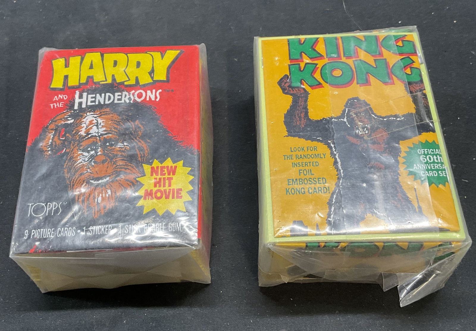 Group King Kong Harry Hendersons Trading Cards: Group lot of 50+ pieces vintage sets of King Kong and Harry and The Hendersons trading cards. Cards measure approx. 3.5 x 2.5 inches each. Cards not inspected individually or for set completion. All p