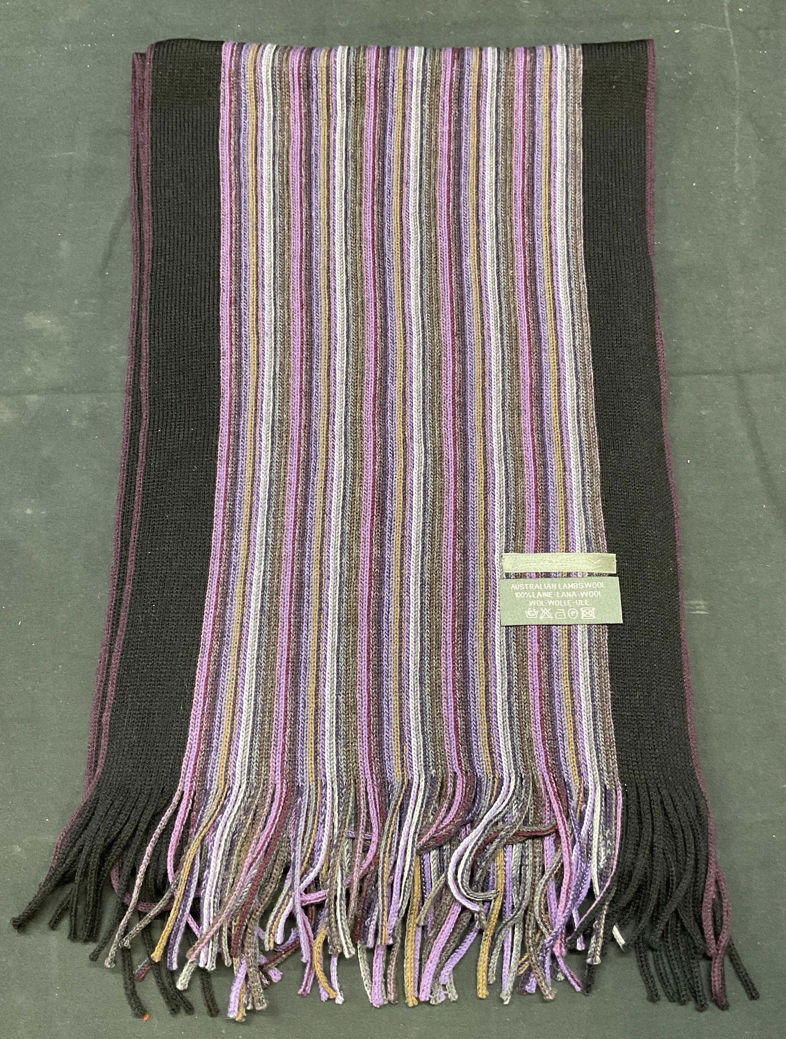 MAC-TY Purple Striped Wool Scarf (1 of 6)