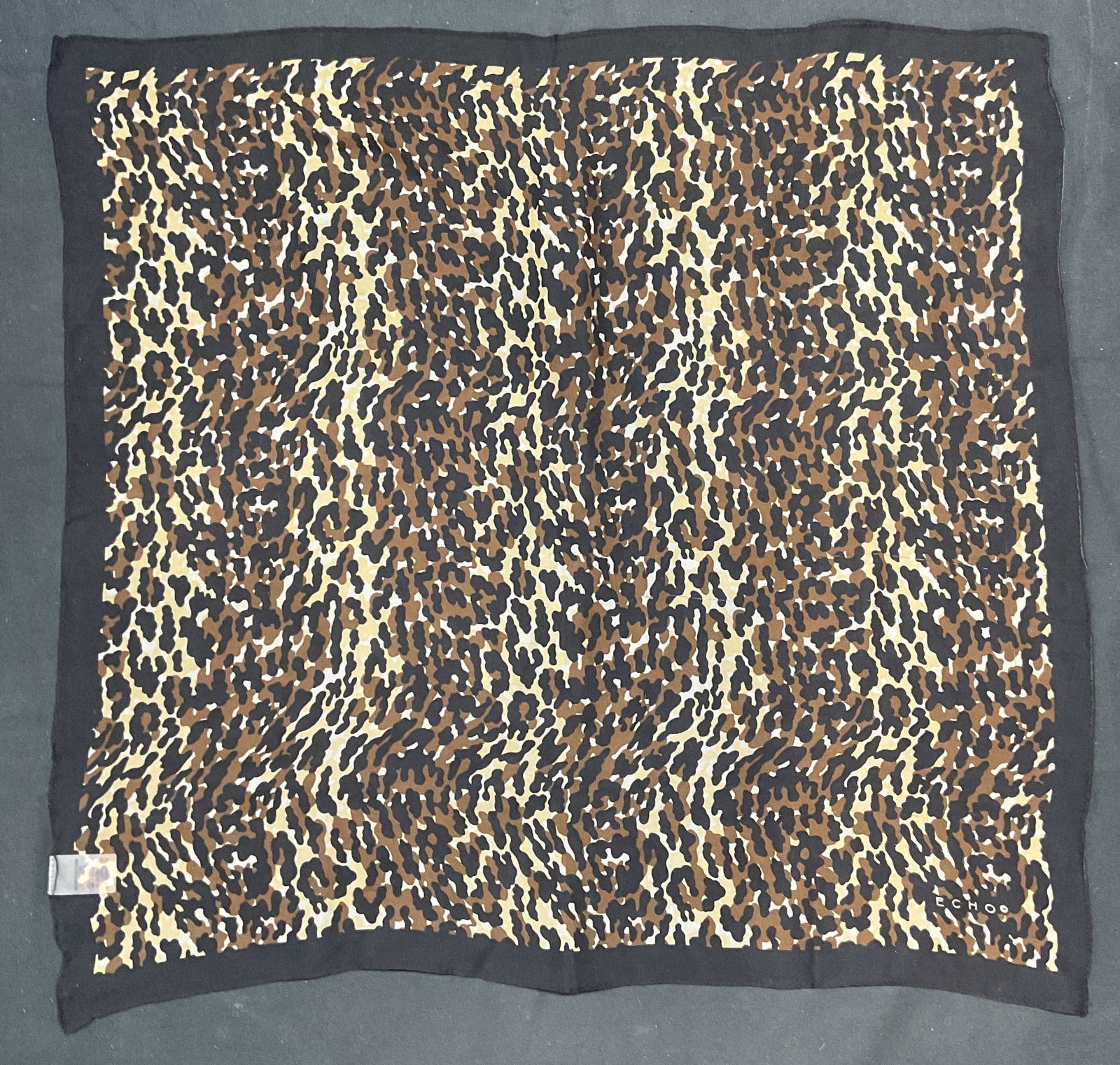 Echo Silk Brown Animal Print Scarf (1 of 6)