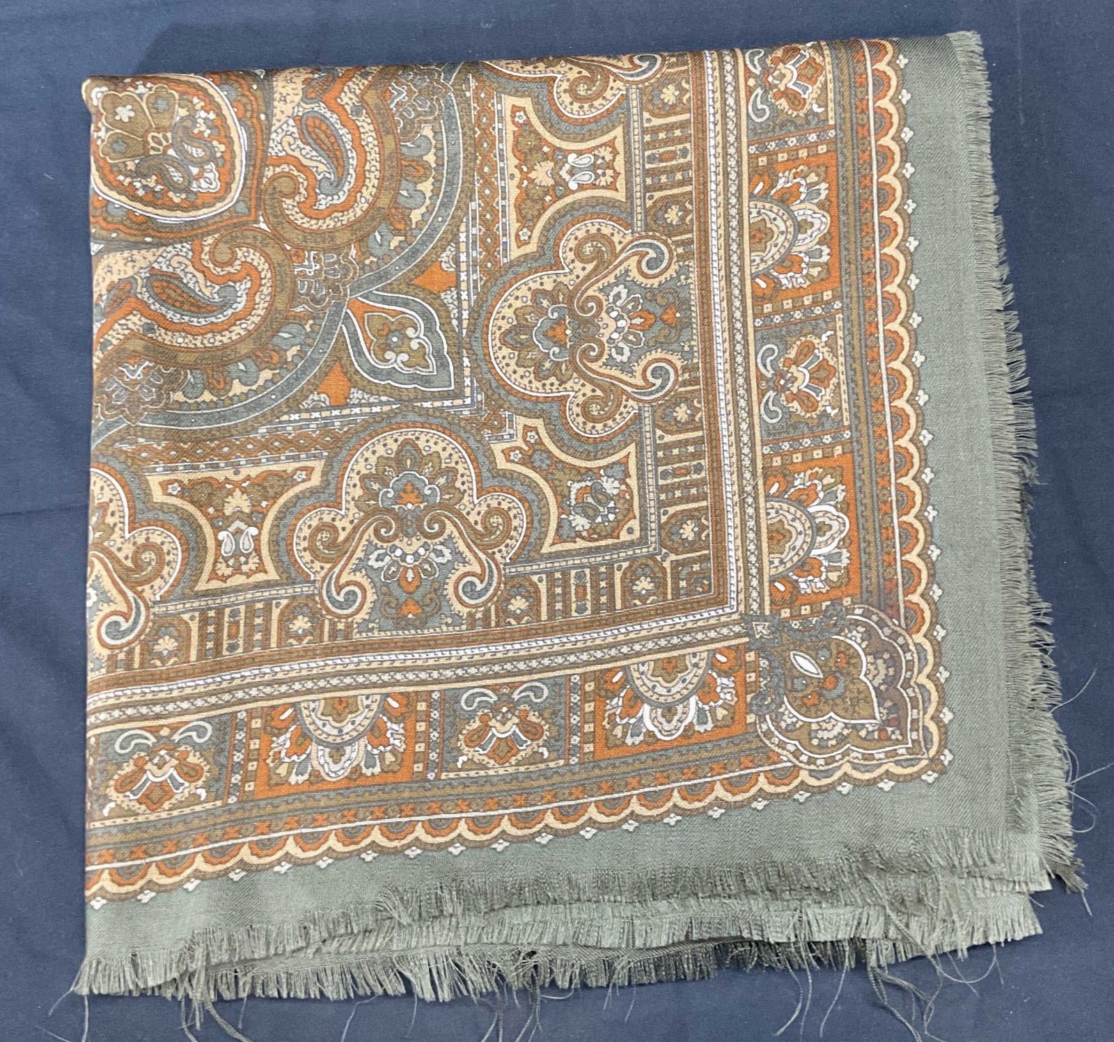 Green Paisley Print Wrap Scarf (1 of 6)