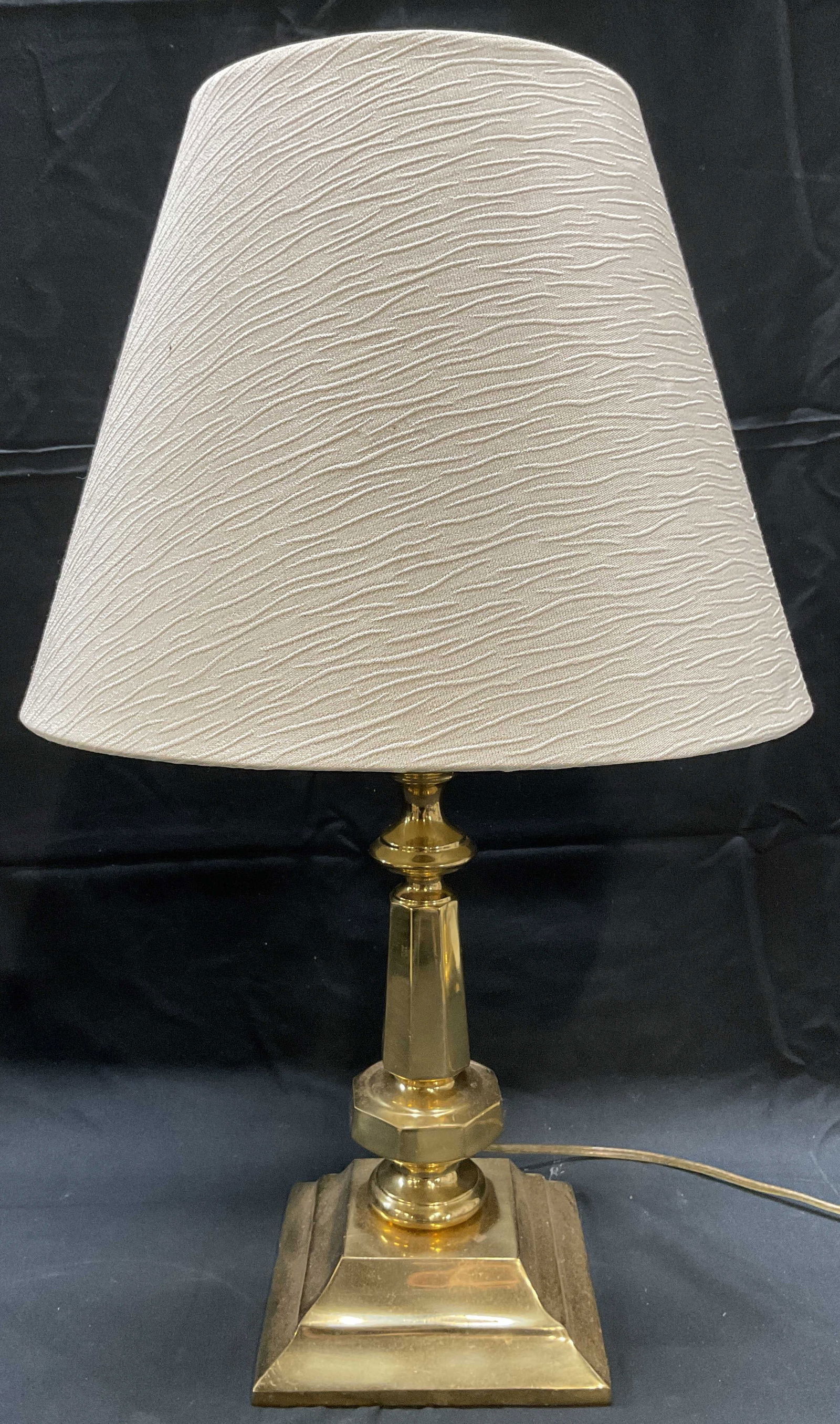 Vintage Brass Table Lamp with Shade (1 of 7)