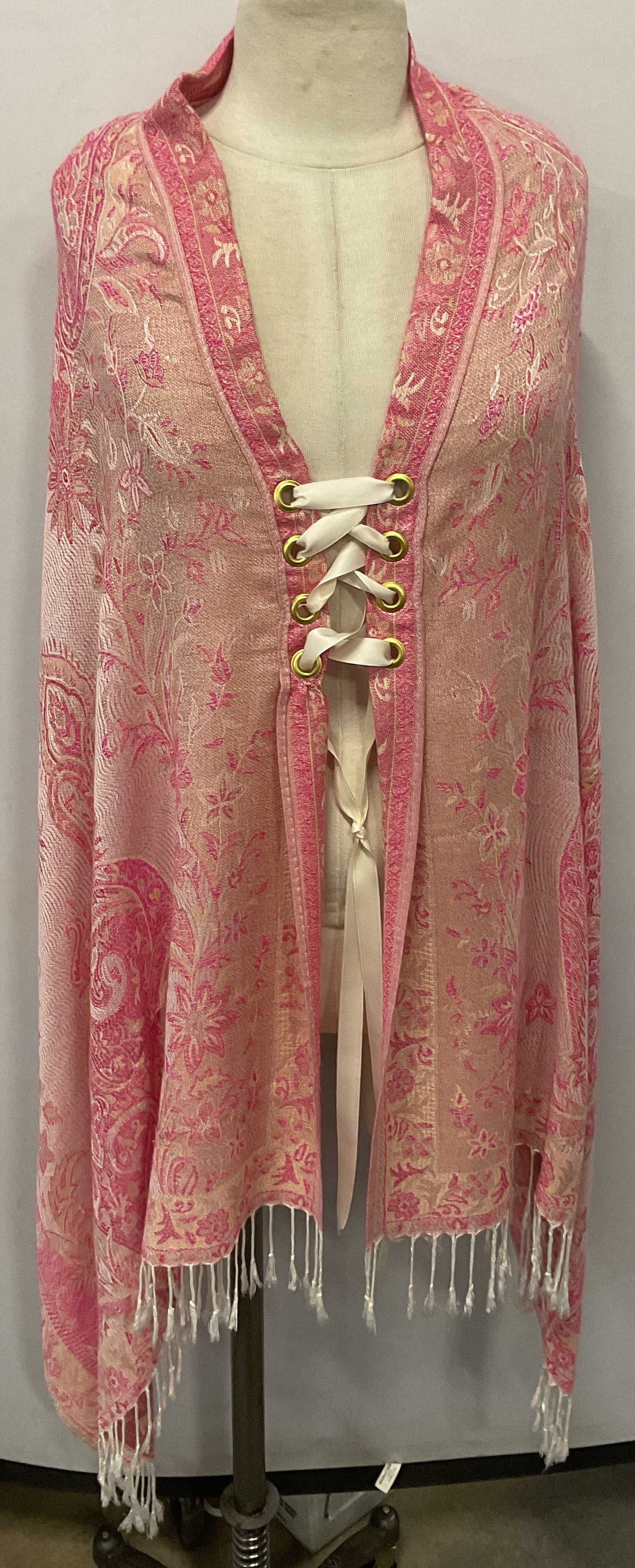 Kidits Couture St Barths Pink Knit Wrap Shawl (1 of 7)