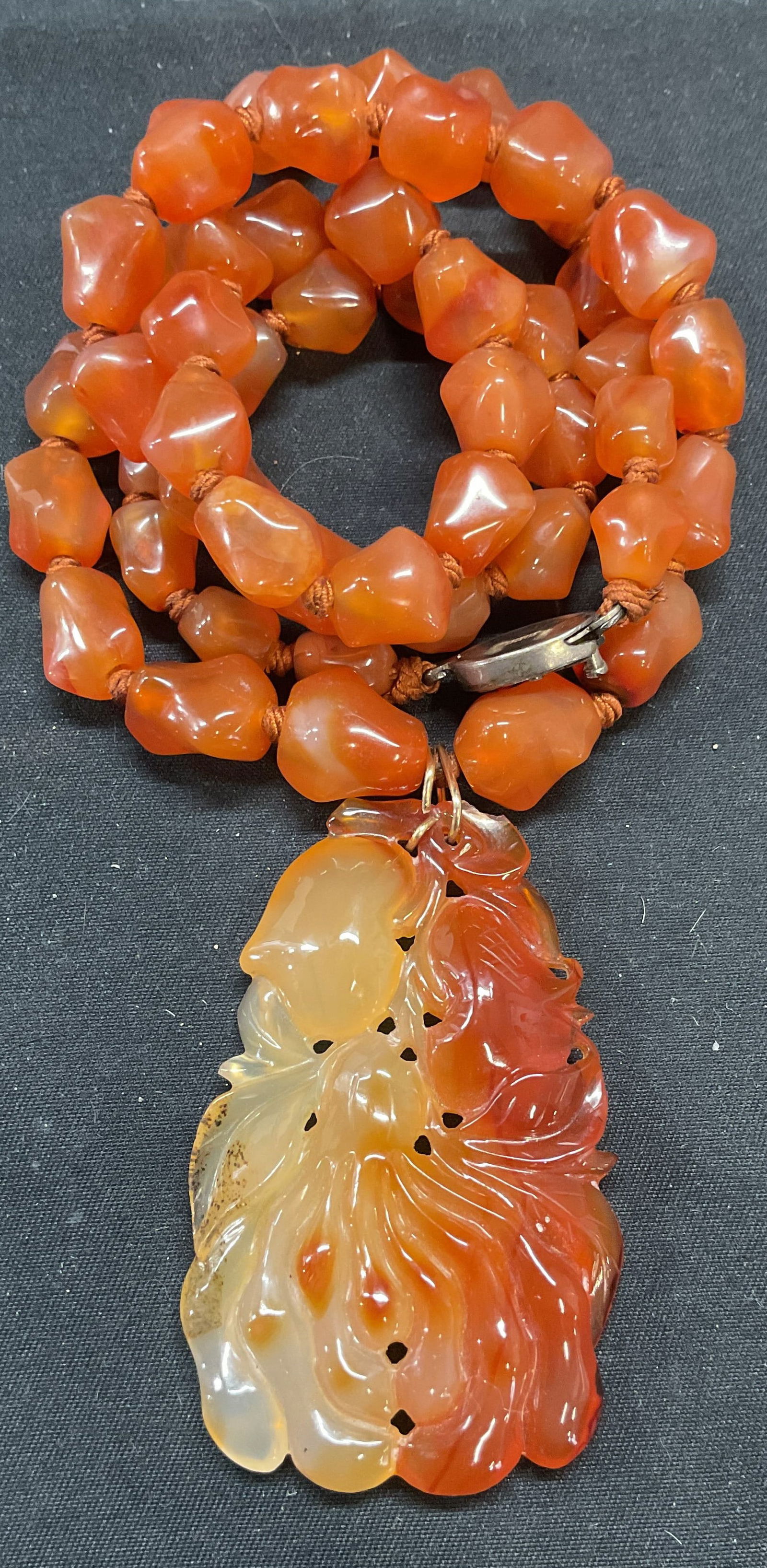Vintage Orange Agate Pendant Necklace (1 of 7)