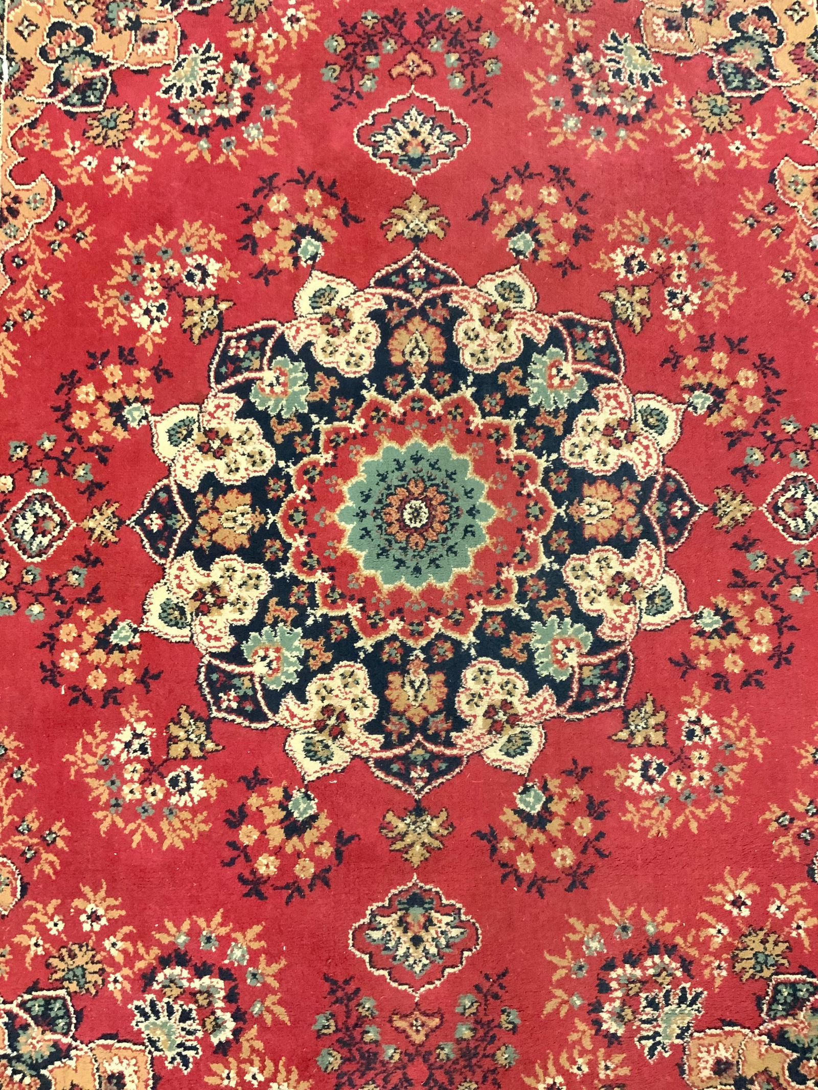 Vintage Handmade Oriental Fringed Wool Area Rug (1 of 7)