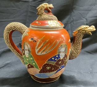 GKBCO Hand Painted Asian Porcelain Teapot W Lid