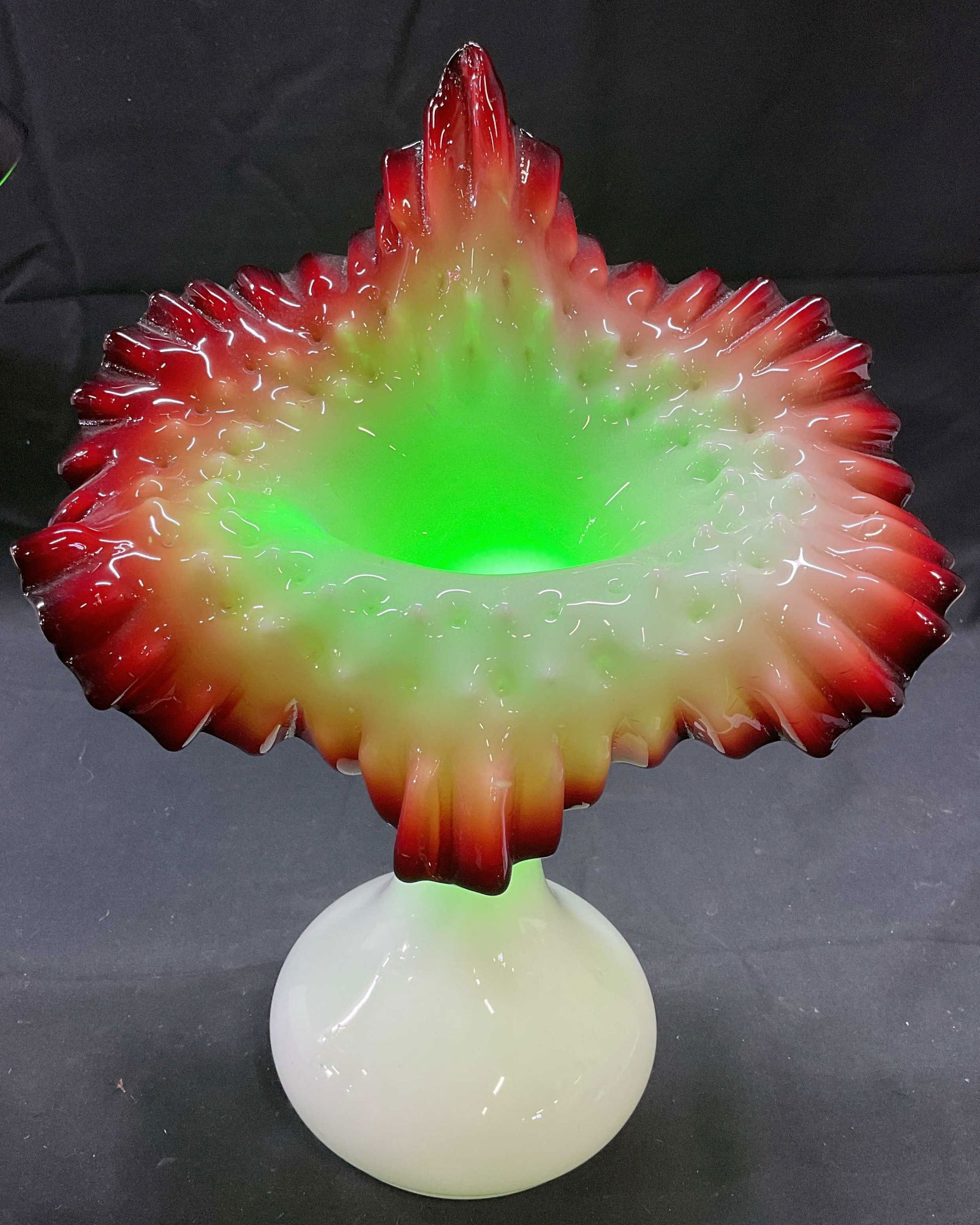 Vintage Uranium Art Glass Jack in the Pulpit Vase (1 of 7)