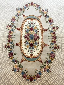 Oversized Handmade Fringed Wool Rug