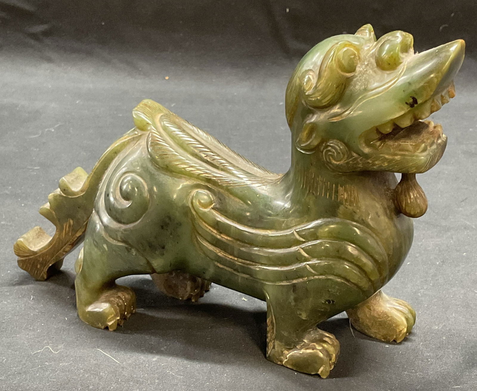 Vintage Chinese Carved Jade Foo Dog Figural (1 of 6)