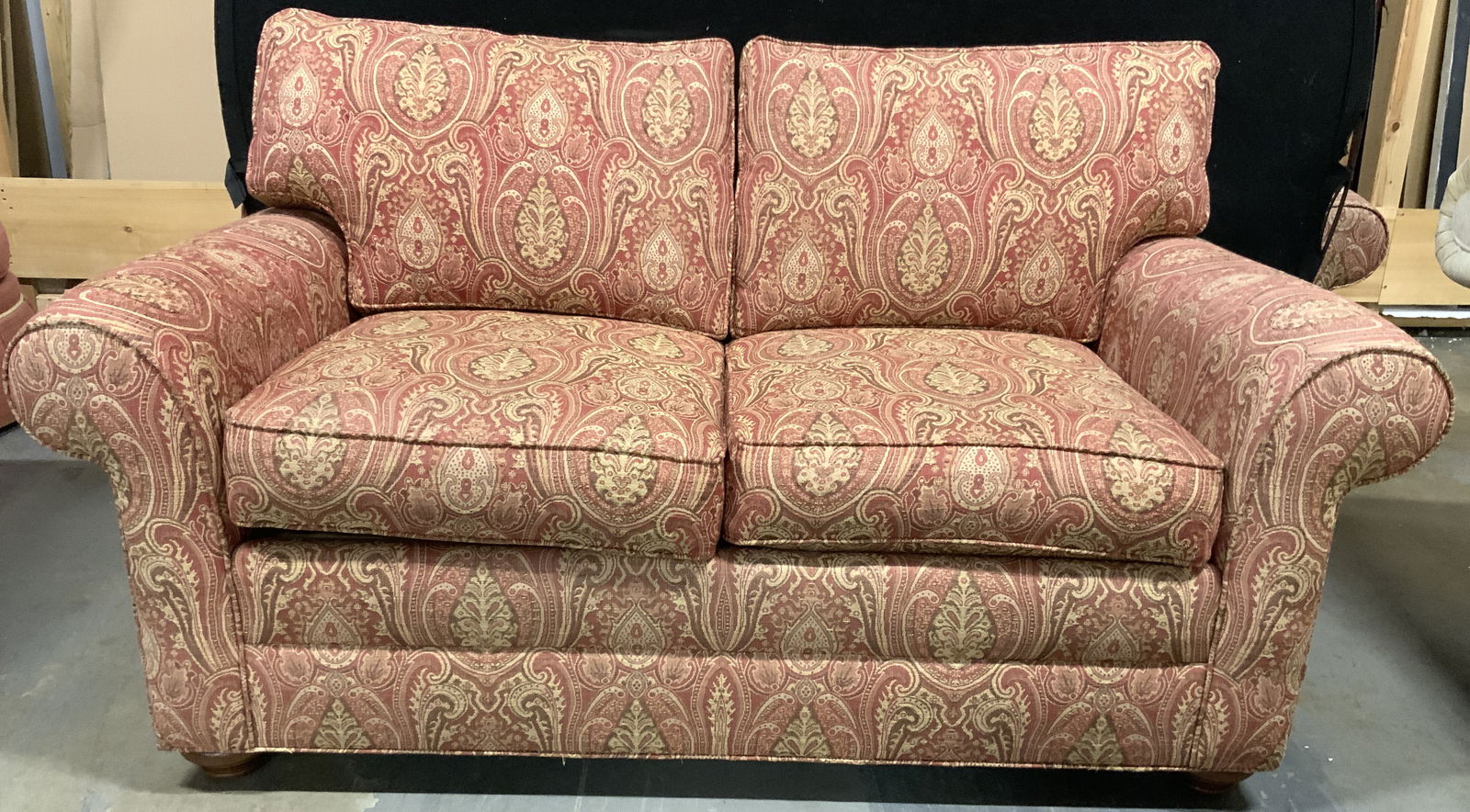 ETHAN ALLEN Paisley Pattern Uph Loveseat (1 of 8)
