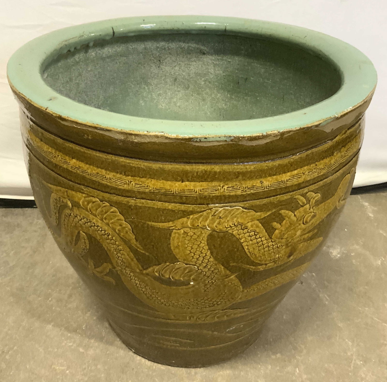 Antique Chinese Dragon Ceramic Planter (1 of 8)