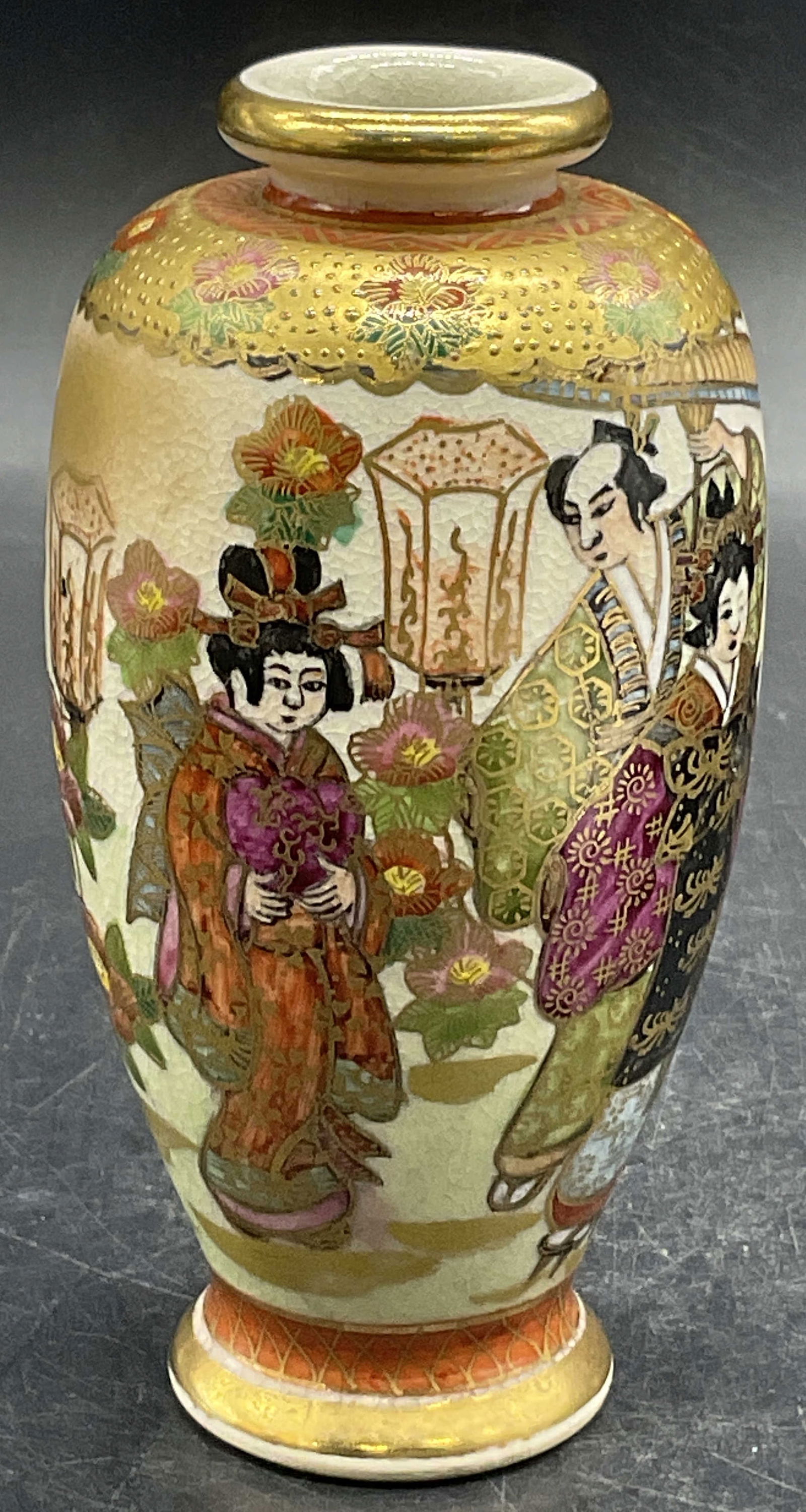 Vintage Signed Hand Painted Satsuma Figural Vase (1 of 11)