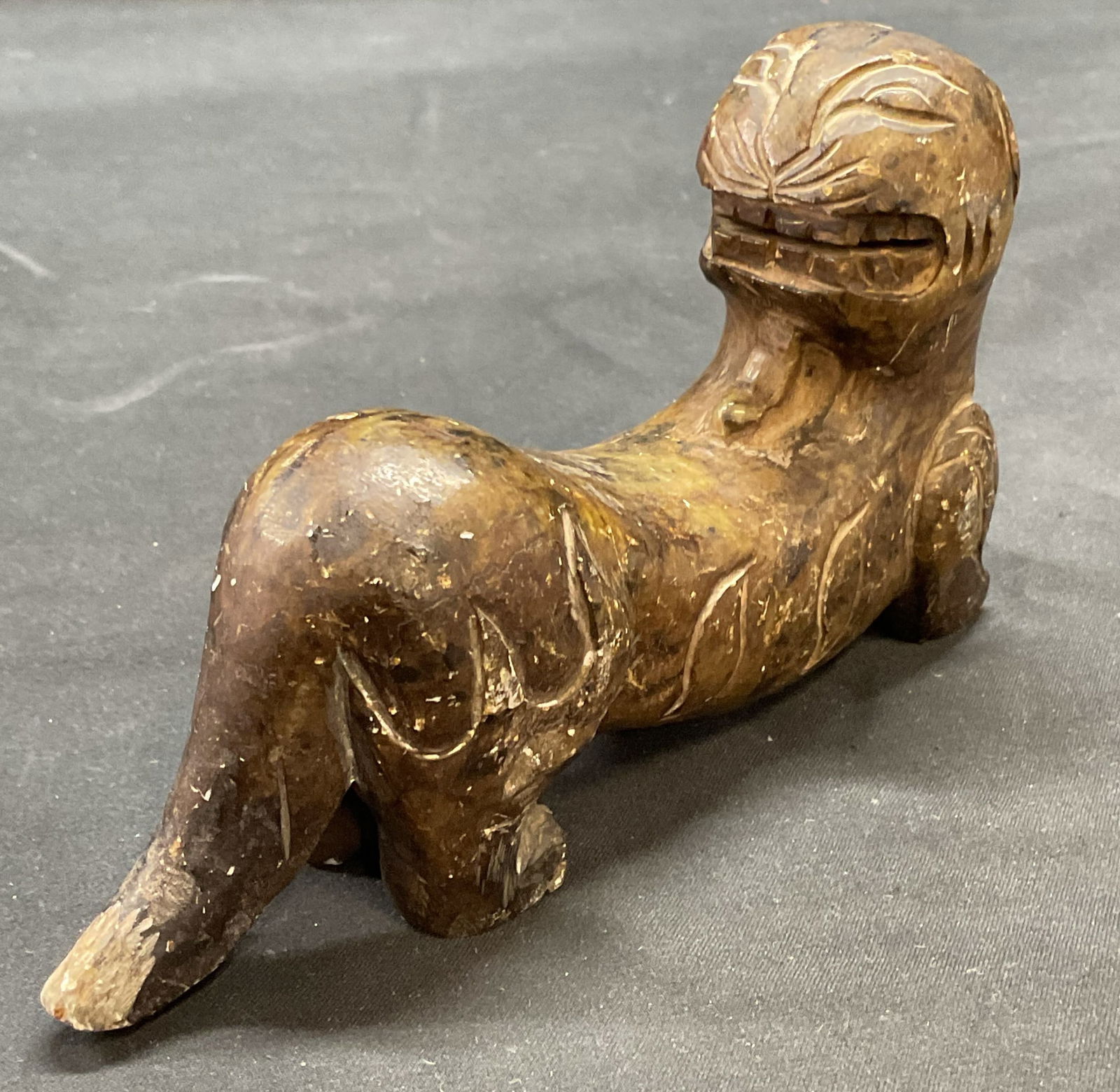 Vintage Carved Asian Stone Foo Dog Figural (1 of 7)