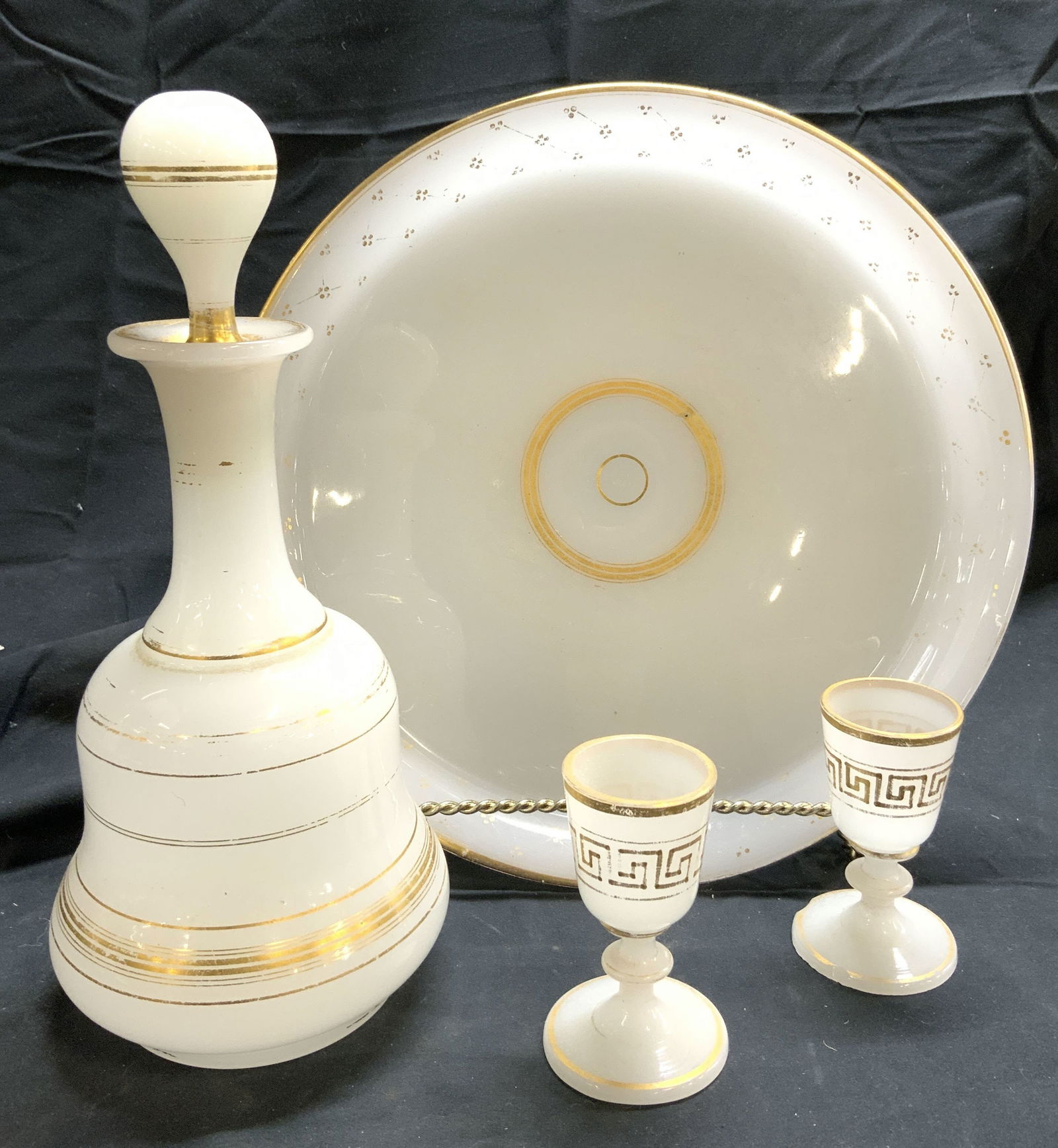 Set 4 Opaline Glass Decanter Plate & More (1 of 7)