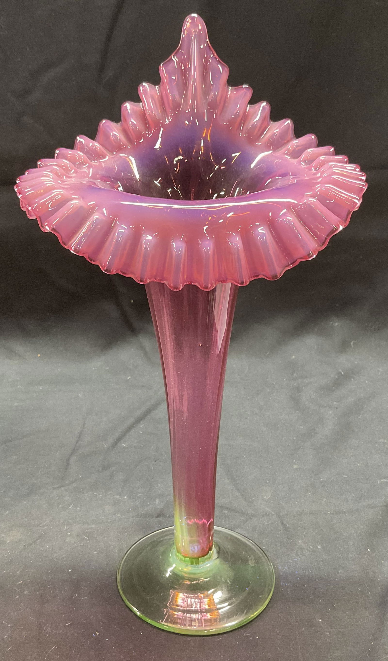 Opaline Uranium Art Glass Jack in the Pulpit Vase (1 of 8)