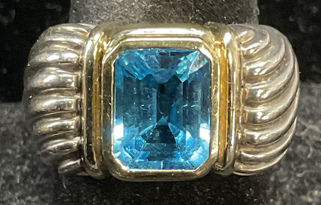 David YURMAN Sterling Silver 14k Gold Topaz Ring (1 of 7)