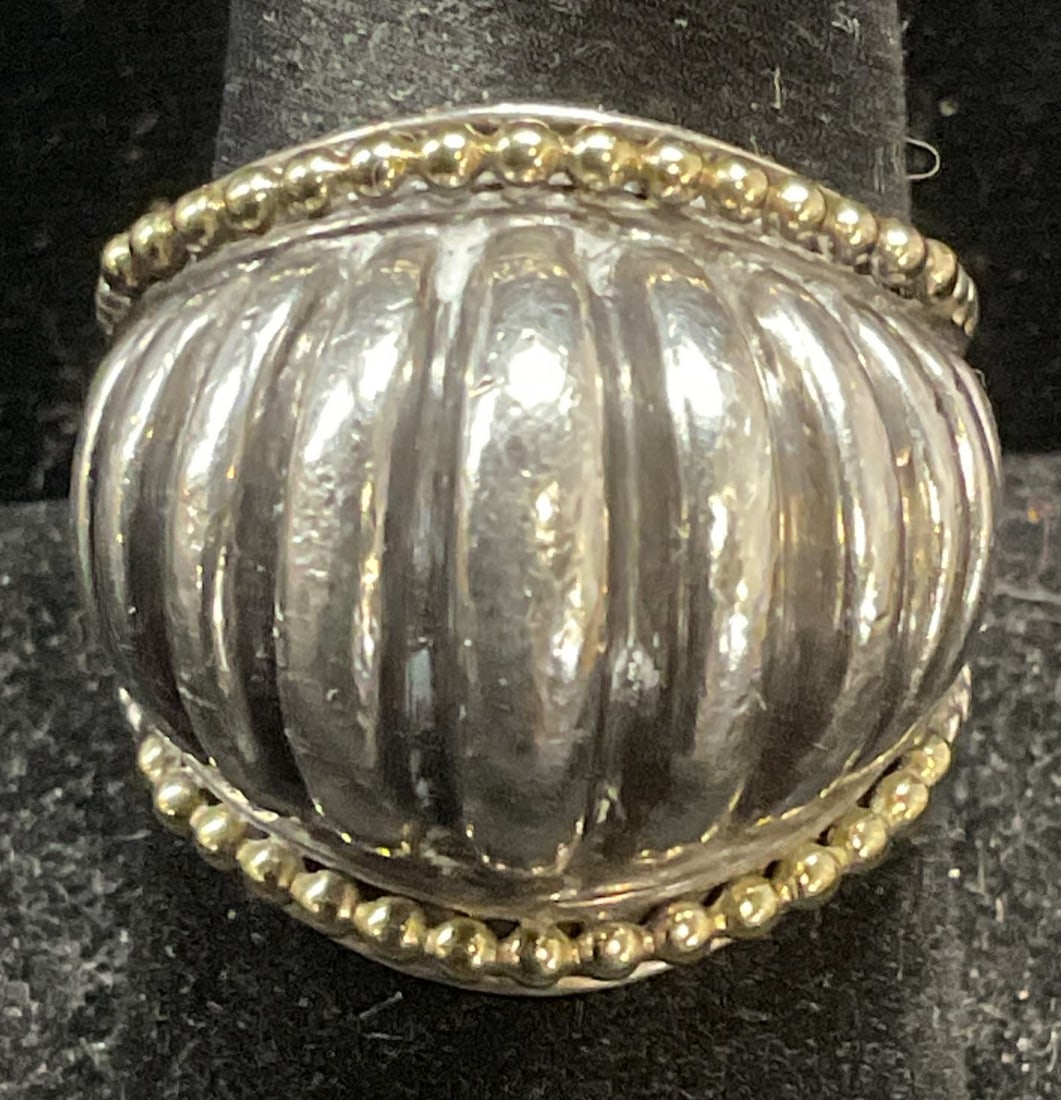 Lagos Caviar Sterling Silver Domed Cable Ring (1 of 7)