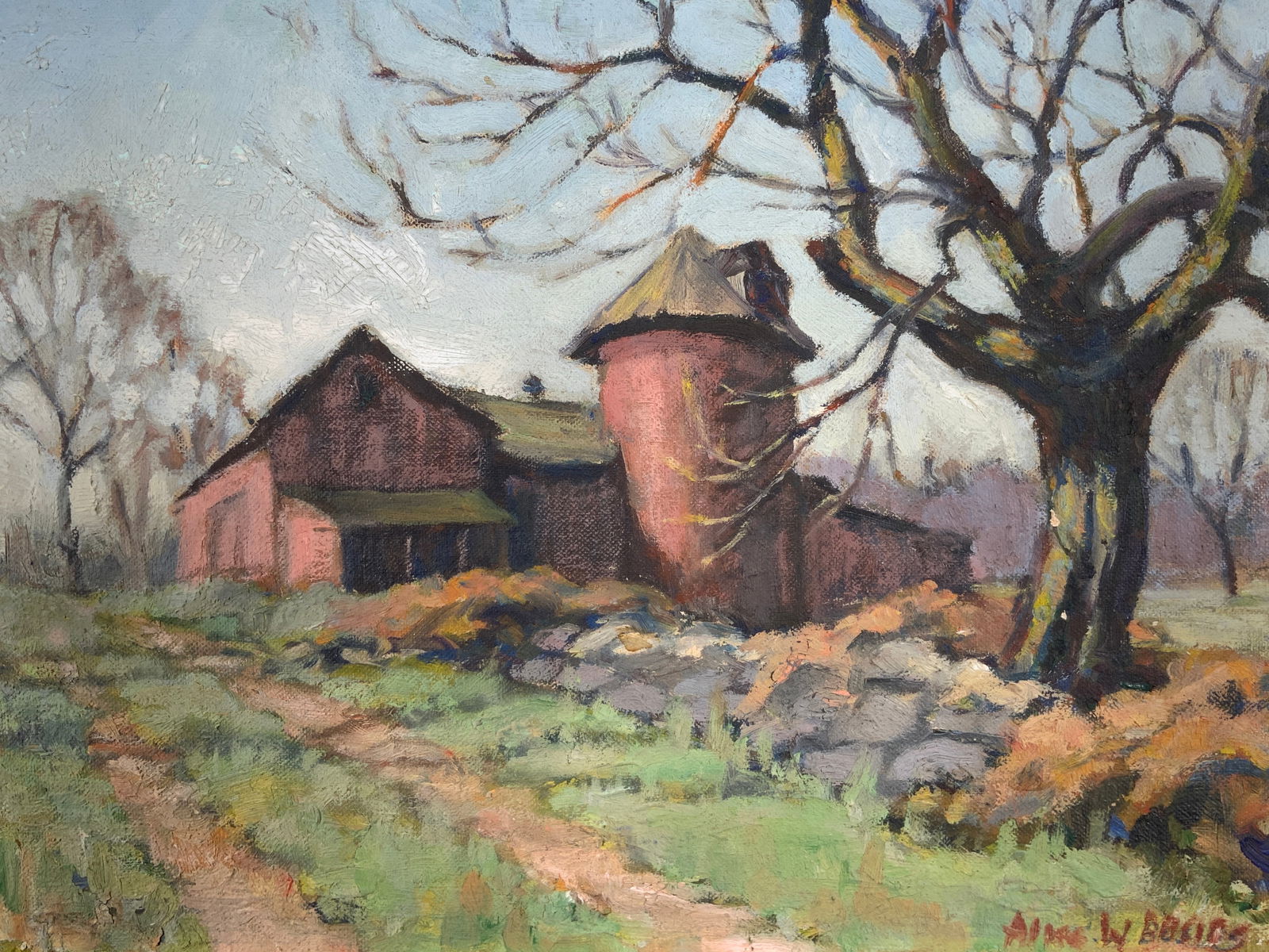 Framed & Signed The Old Farm Oil Painting (1 of 13)