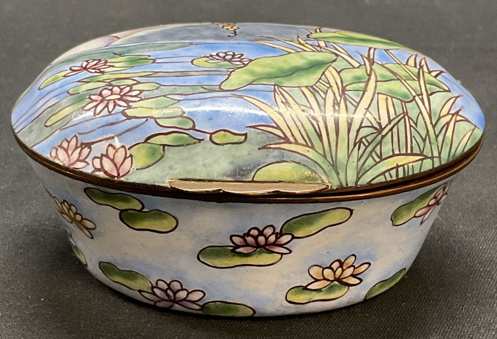 Vintage Enameled Landscape Scene Trinket Box (1 of 7)