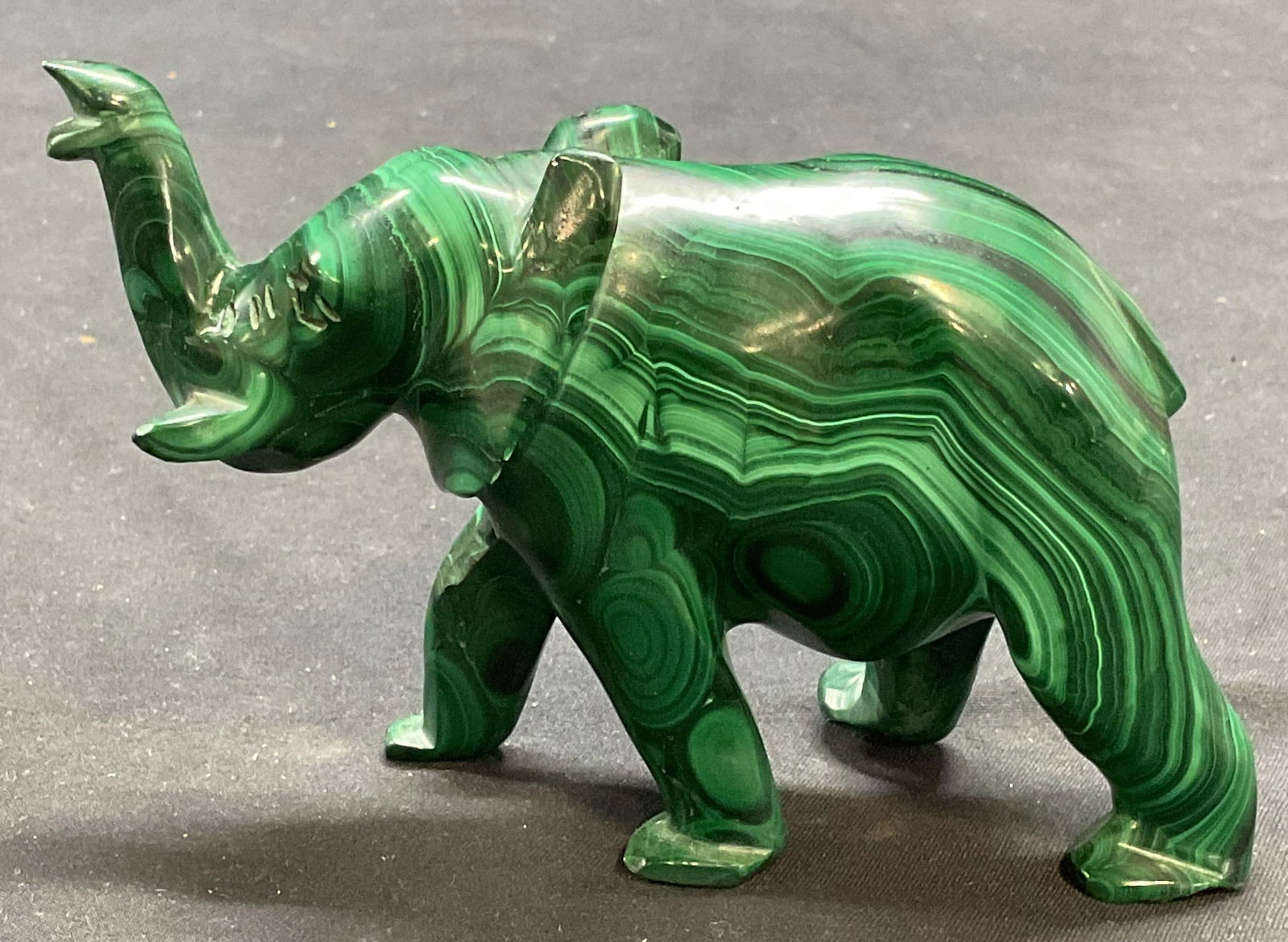 Carved Malachite Elephant Figural (1 of 7)