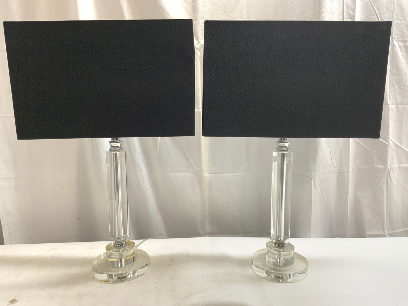 MCM Pair Acrylic Table Lamps W Shades (1 of 8)