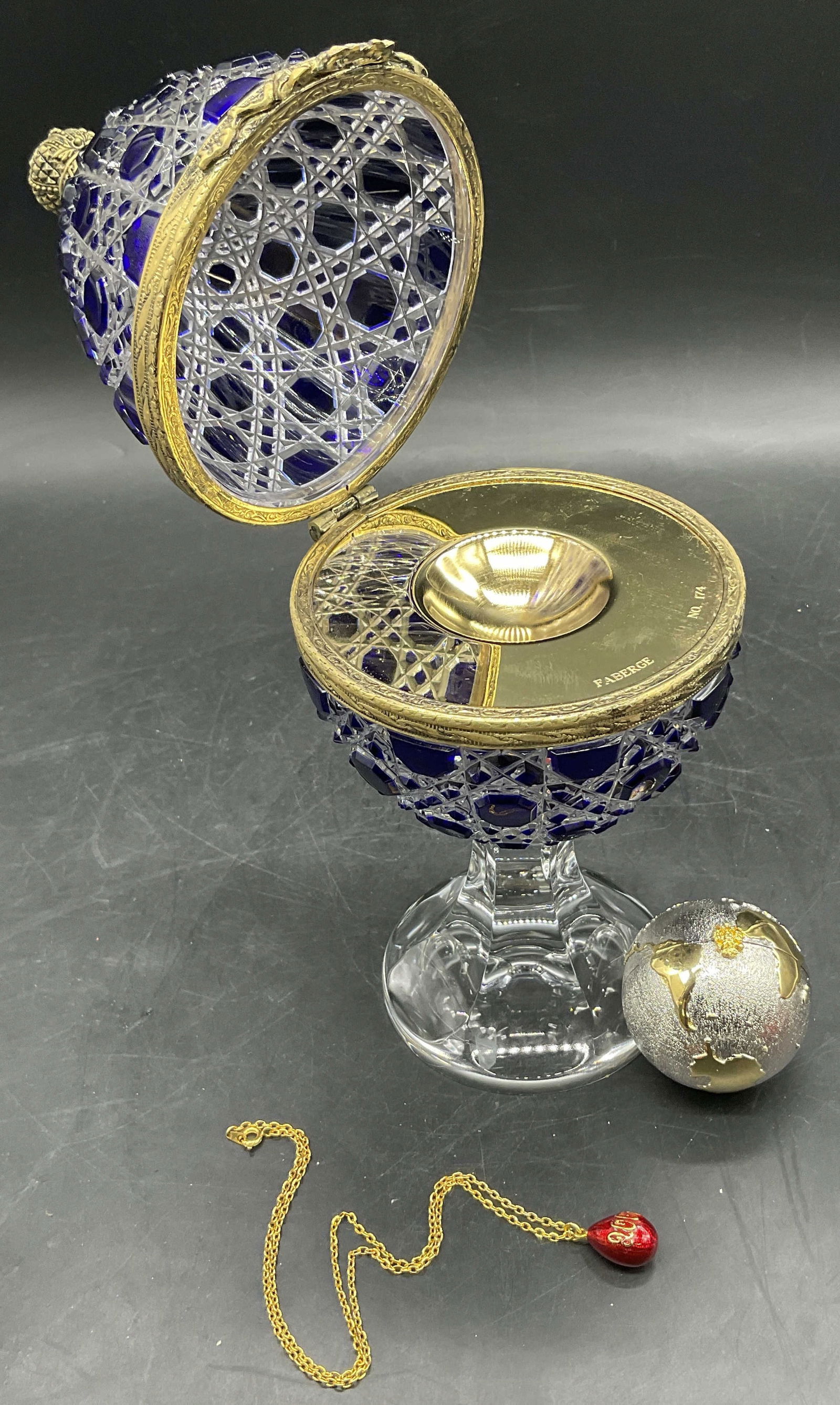 FABERGE No.174 Crystal Millennium Egg Trinket Box+ (1 of 16)