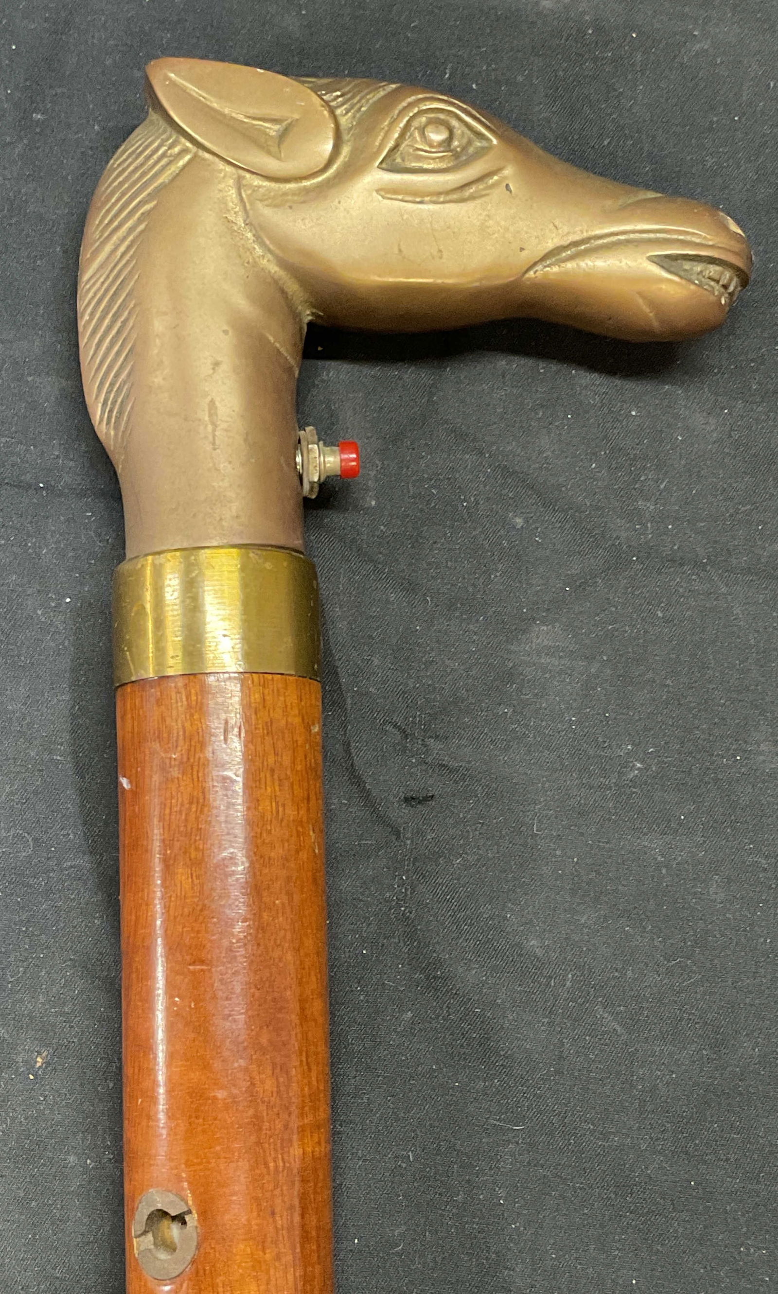 Vintage Brass Horse Head Walking Cane (1 of 6)