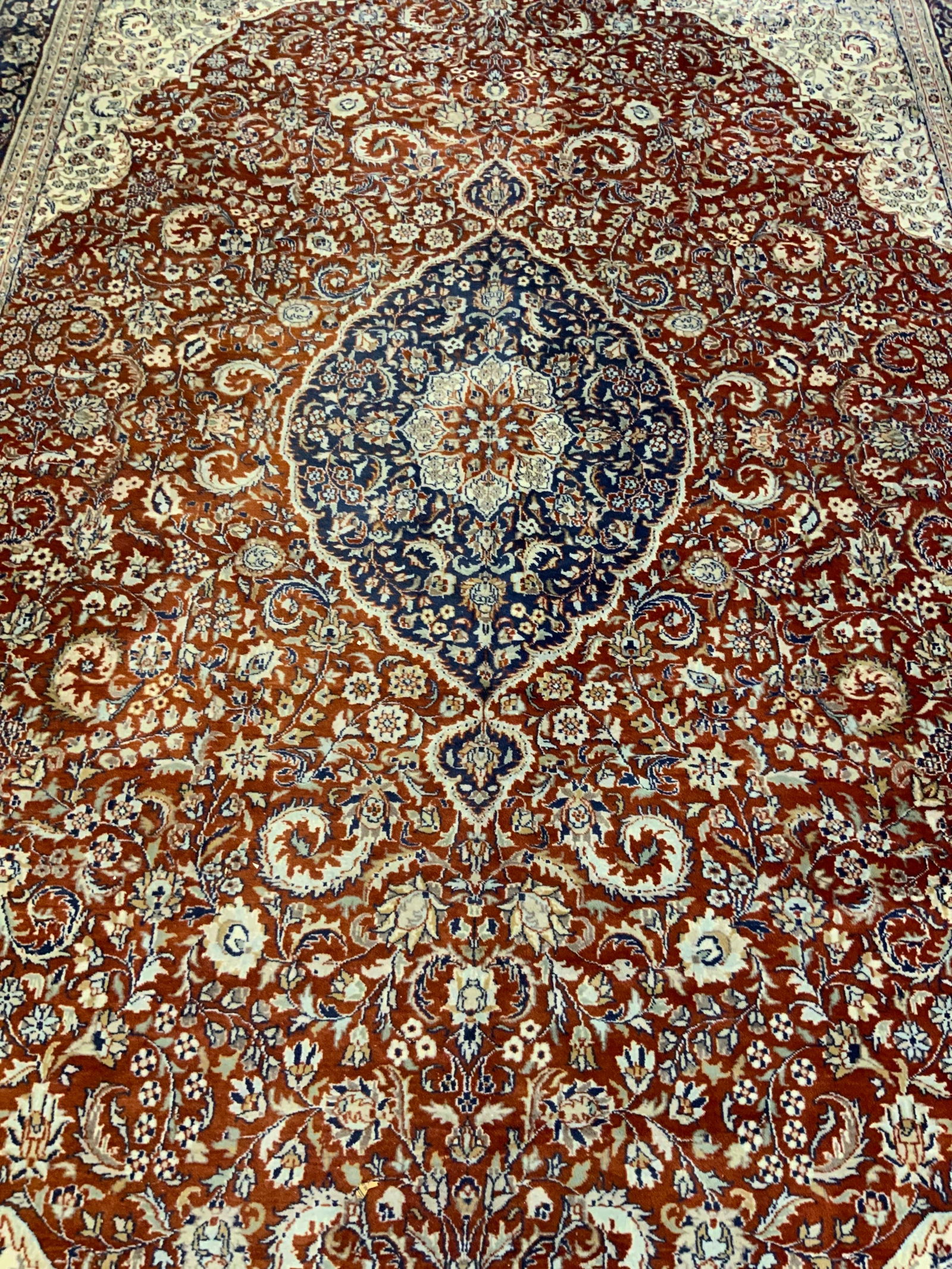 Vtg Handmade Oriental Fringed Oversized Wool Rug (1 of 10)