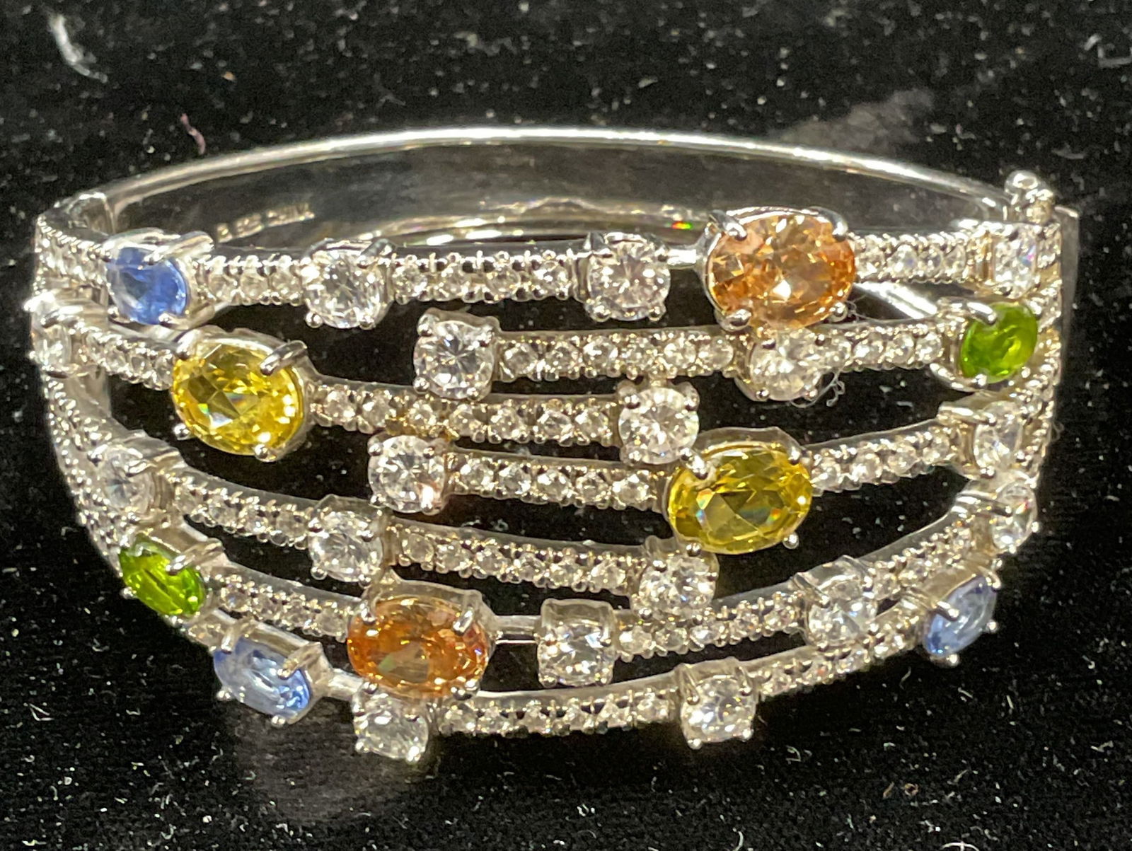 Signed Sterling Silver Crystal Bracelet (1 of 6)