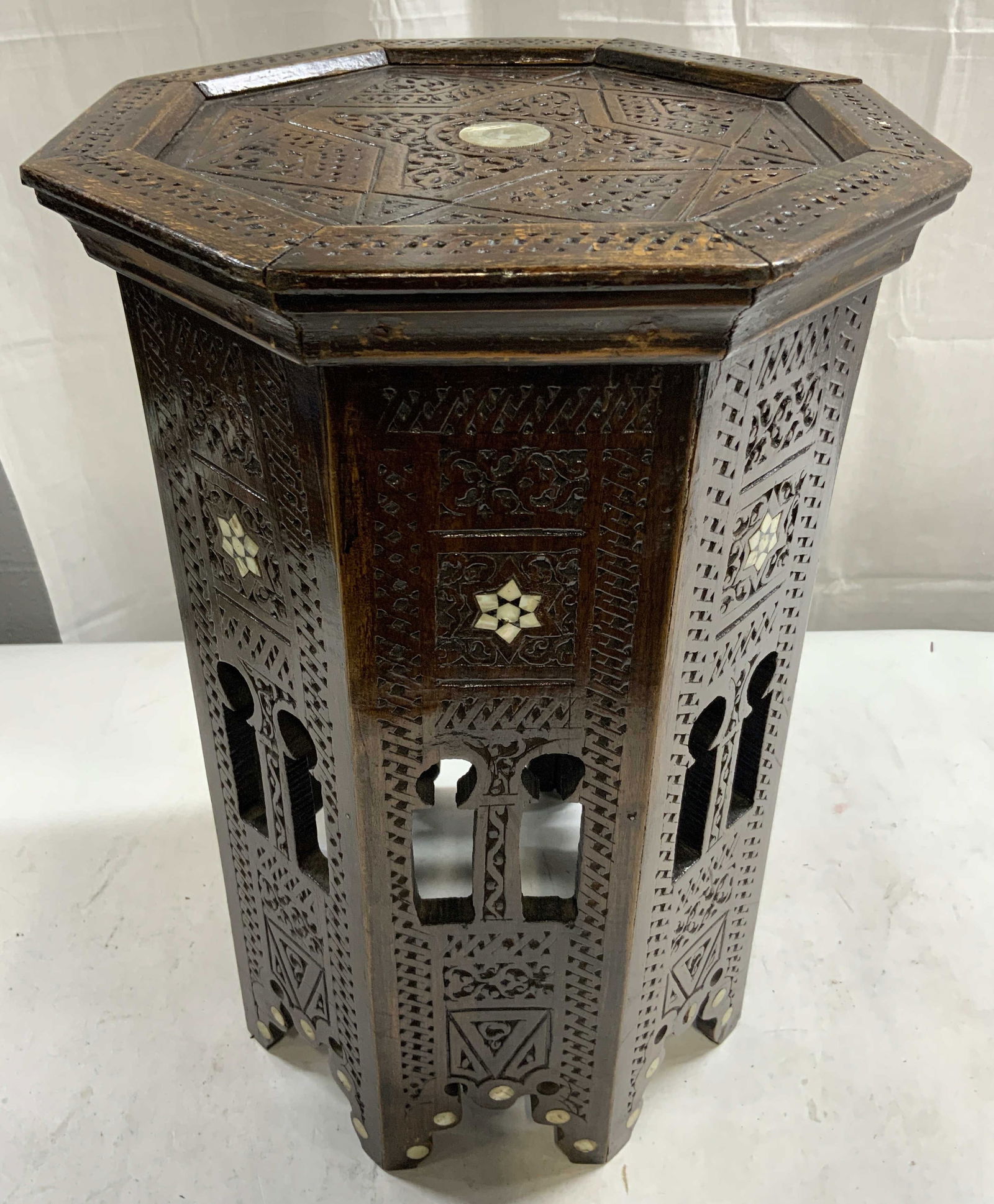 Vintage Handcrafted Wooden Moorish Side Table (1 of 8)