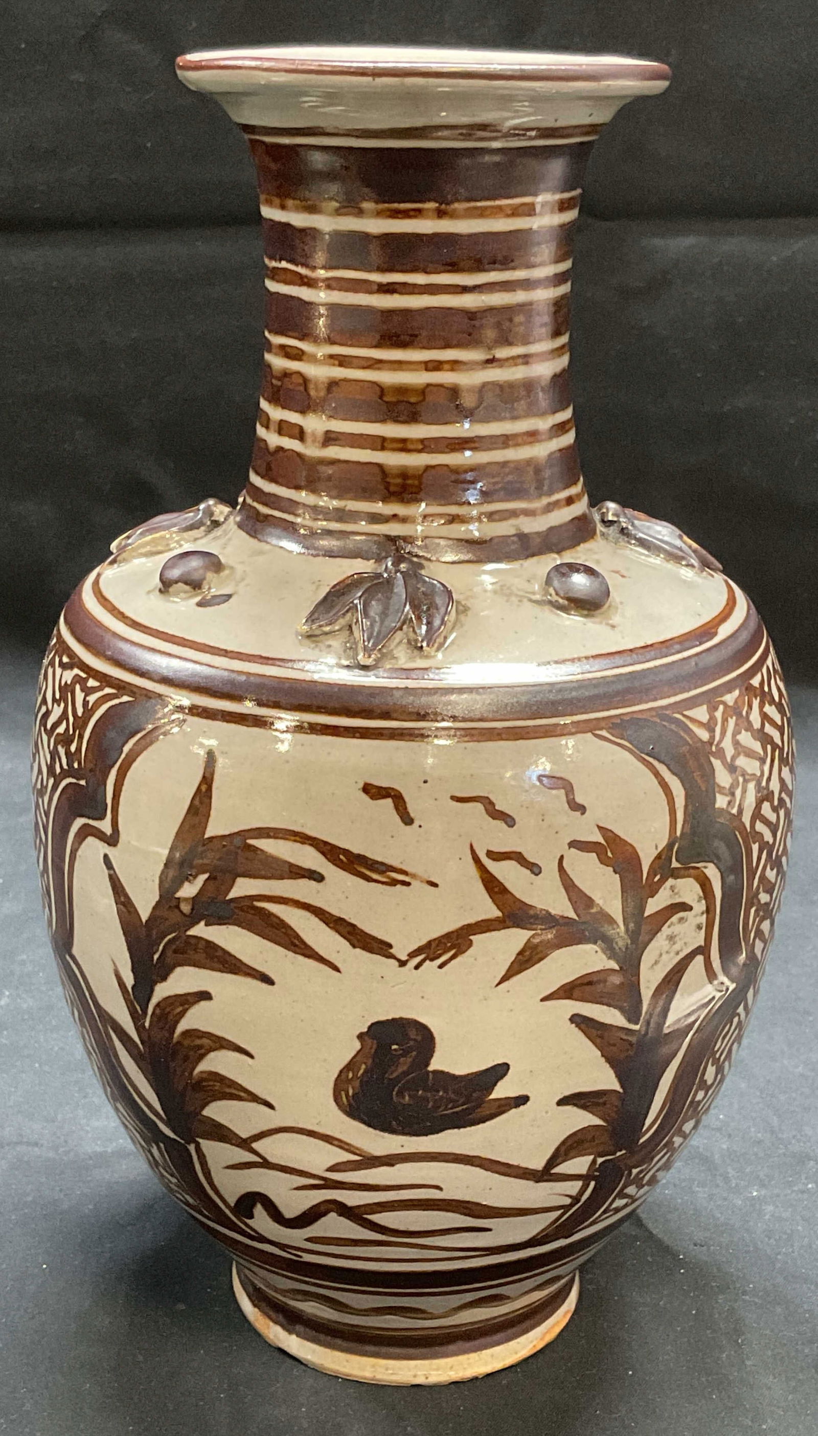 Vintage Handmade Asian Pottery Duck Vase (1 of 6)