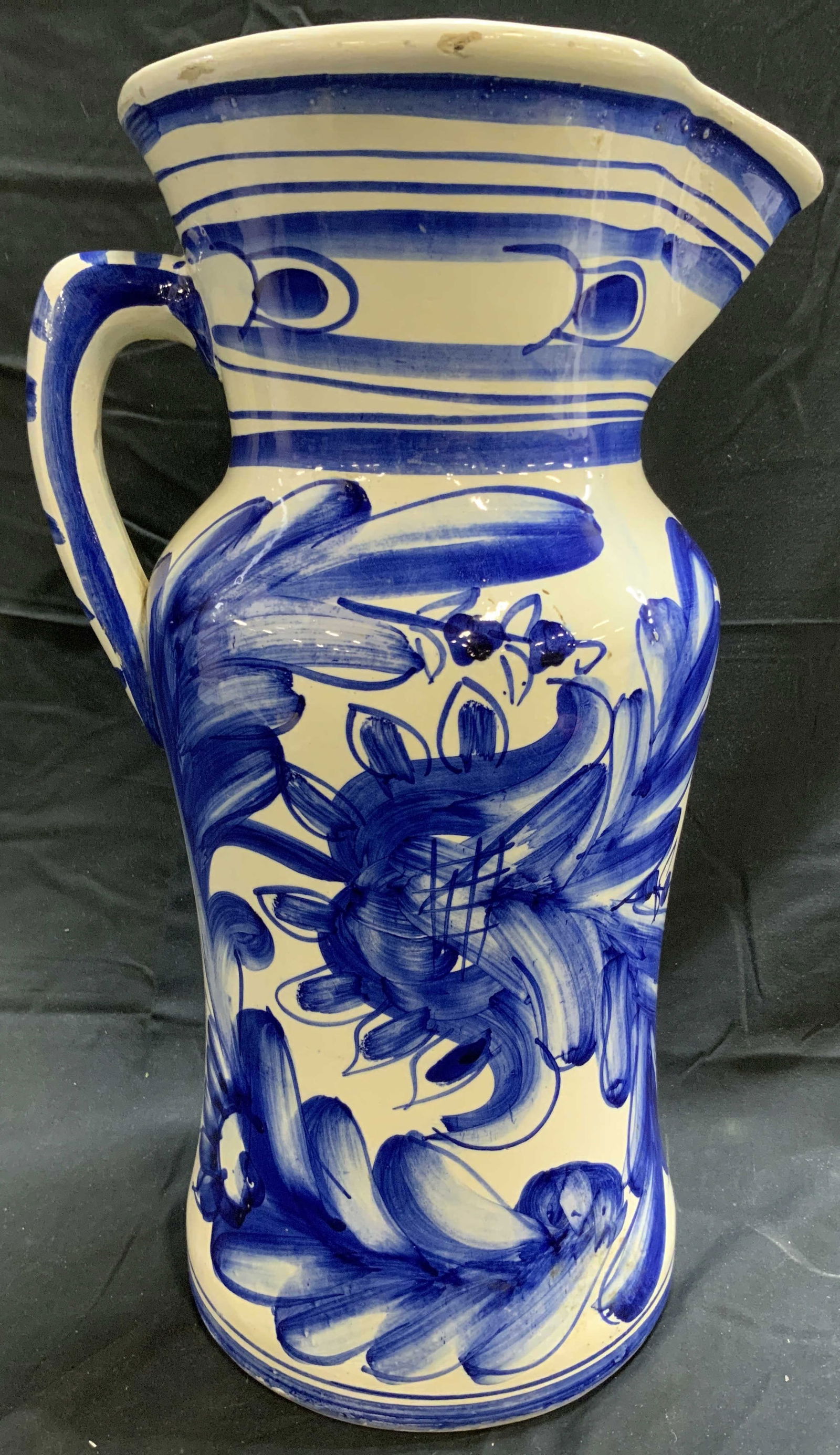 Vntg Hand Painted Floor Sz Vase Pitcher 18 In (1 of 8)