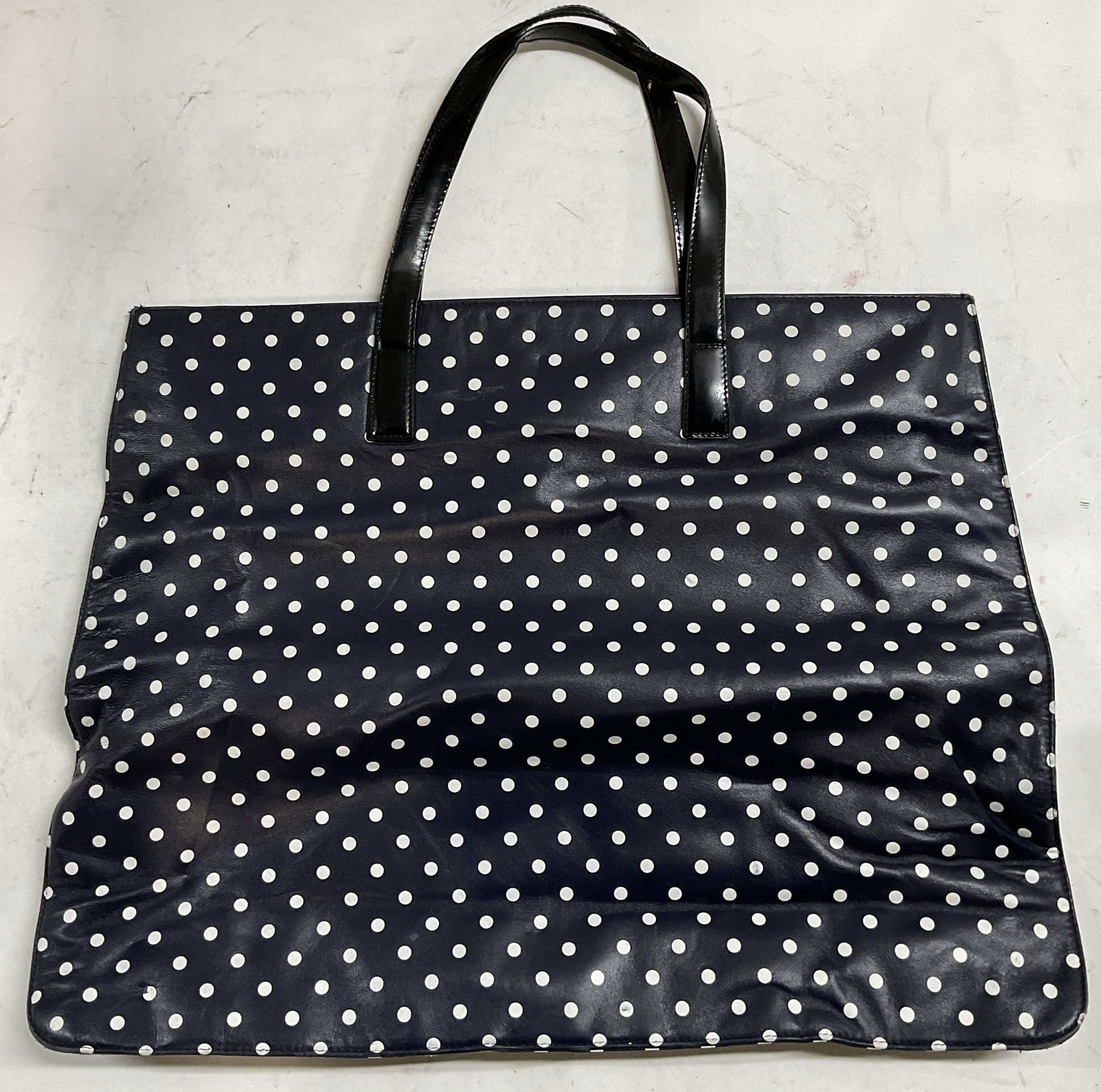 Ralph Lauren Blue Polka Dot Leather Handbag (1 of 8)
