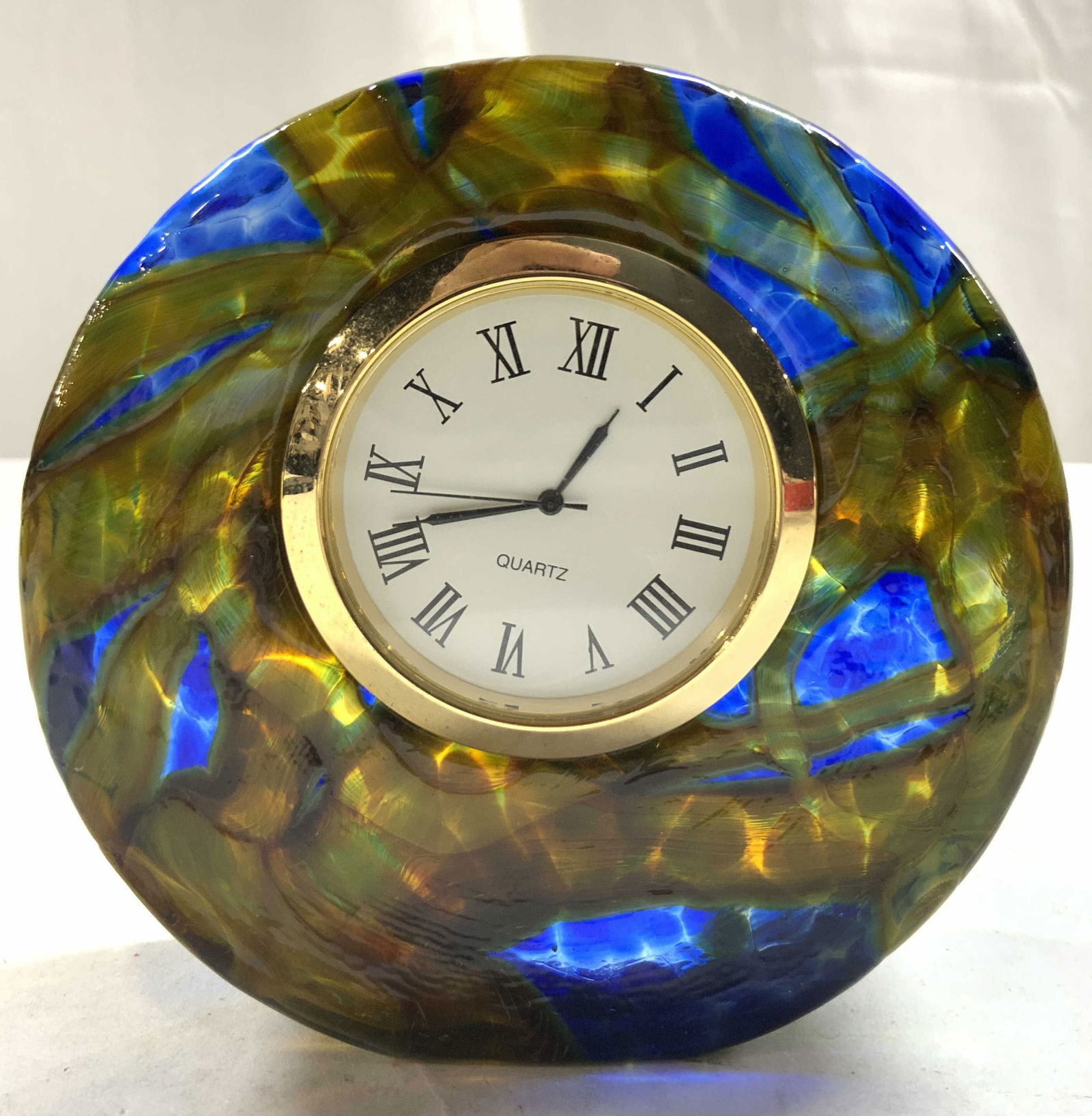 STEVEN SMEYERS Sign Art Glass Desk Clock 2008 (1 of 8)