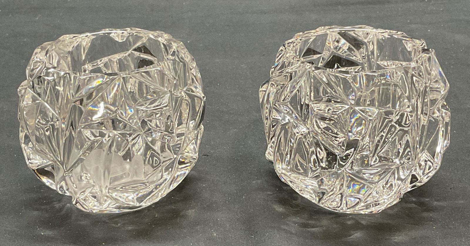 Pair Tiffany & Co Rock Cut Crystal Candle Holders (1 of 7)