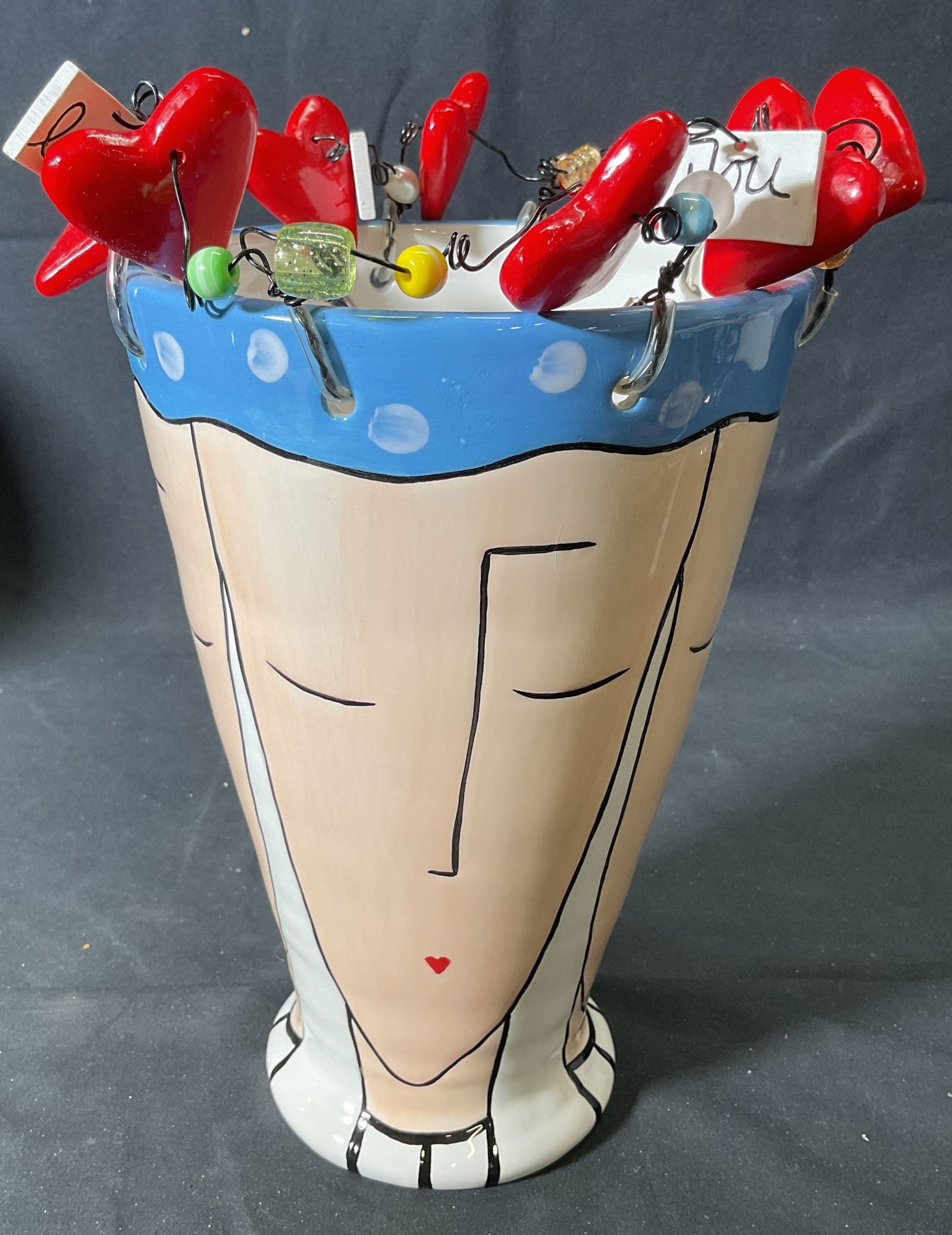 Sandra Magsamen SILVESTRI Figural Ceramic Vase (1 of 6)