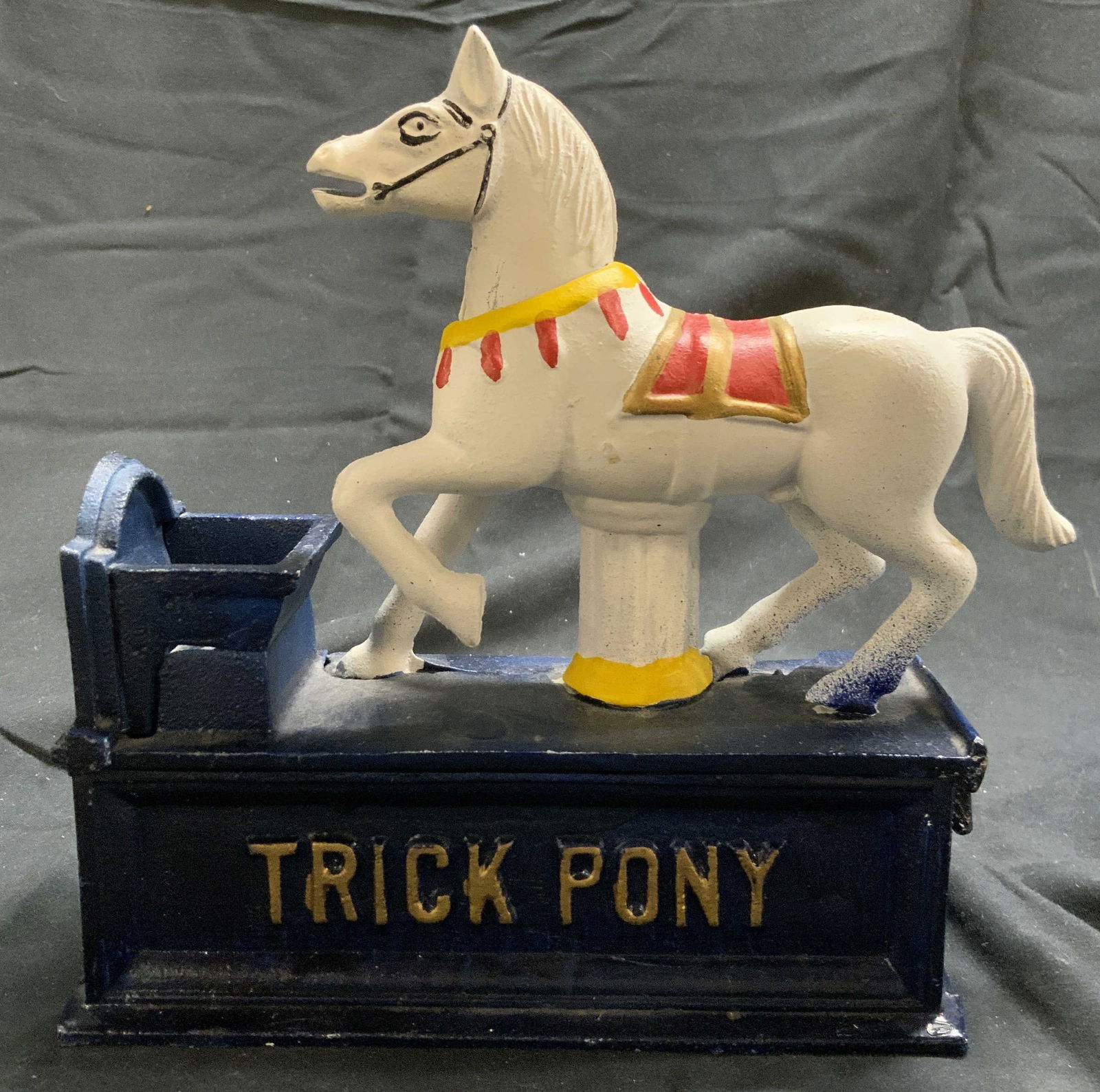 Antique Folk Art Iron TRICK PONY Coin Bank (1 of 9)